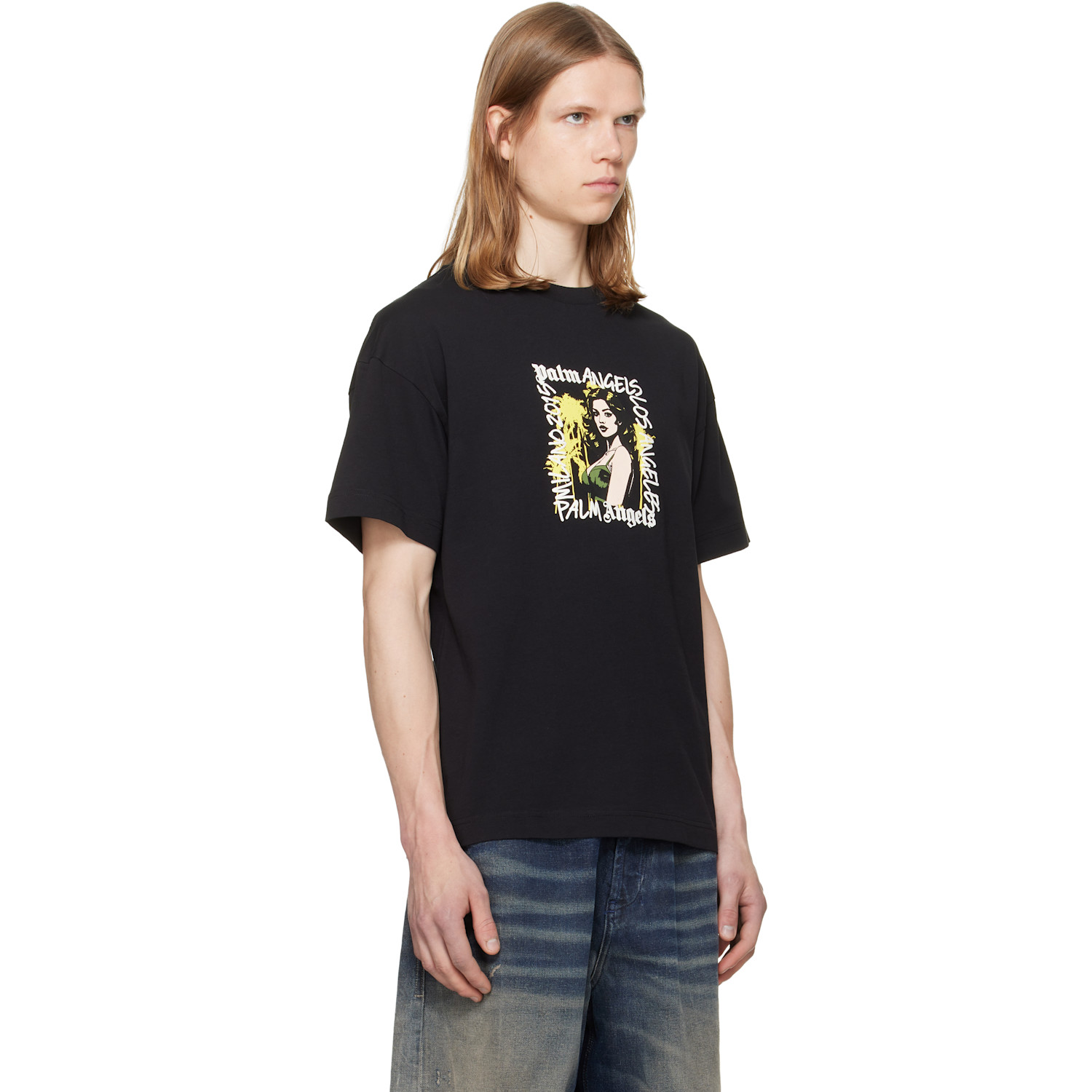  Palm Angels Black Pinup Regular T-shirt 