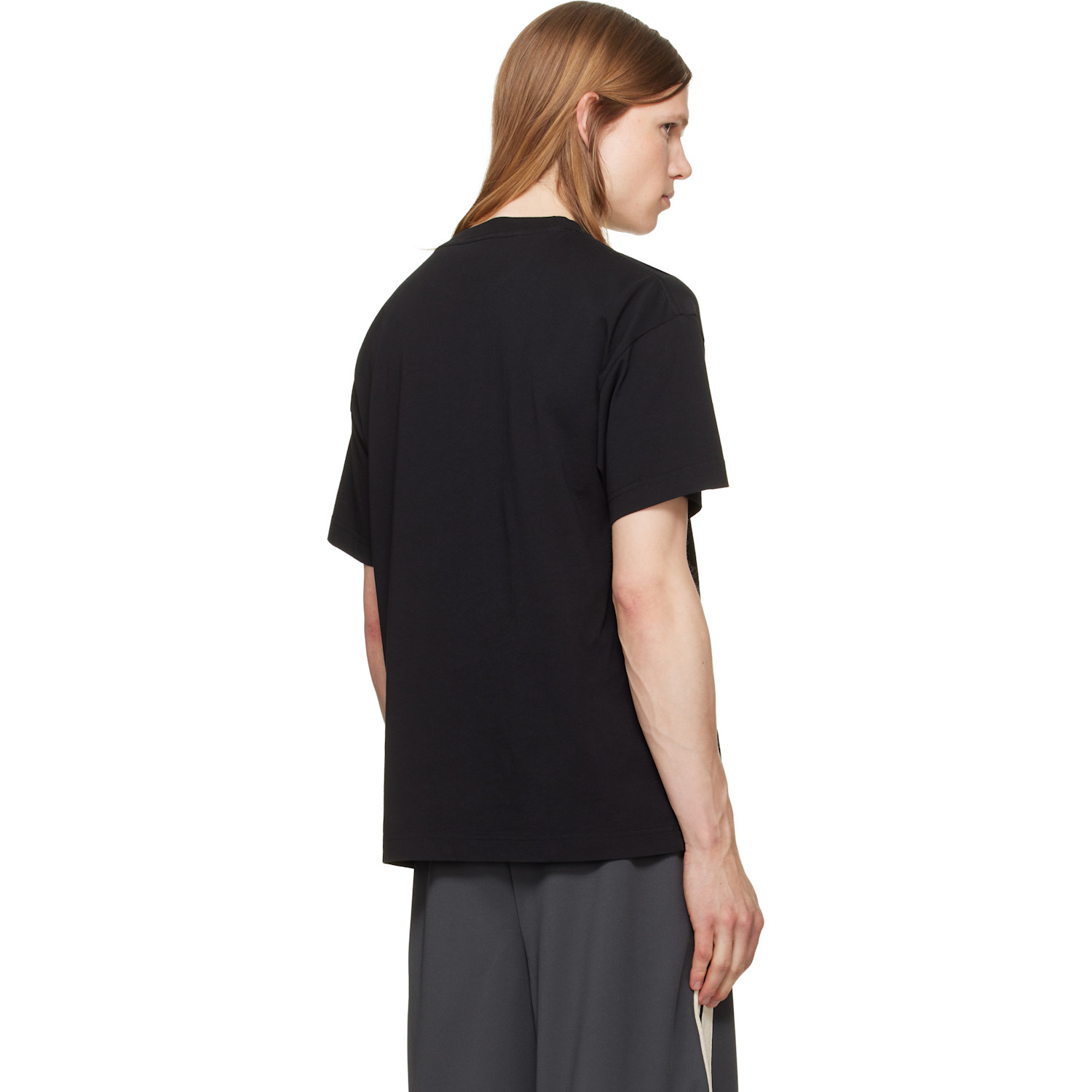  Palm Angels Black Curved Logo T-shirt 