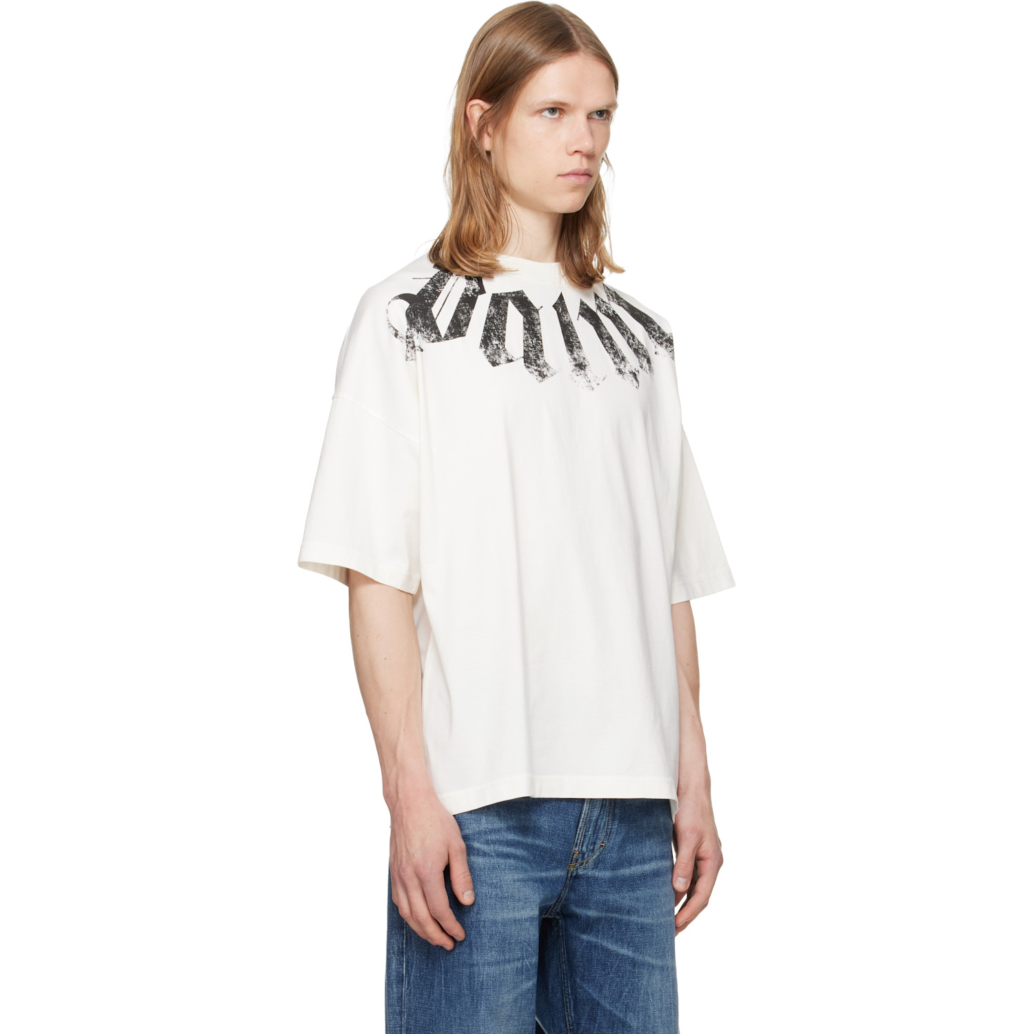  Palm Angels Off-white Big Neck Logo Loose T-shirt 