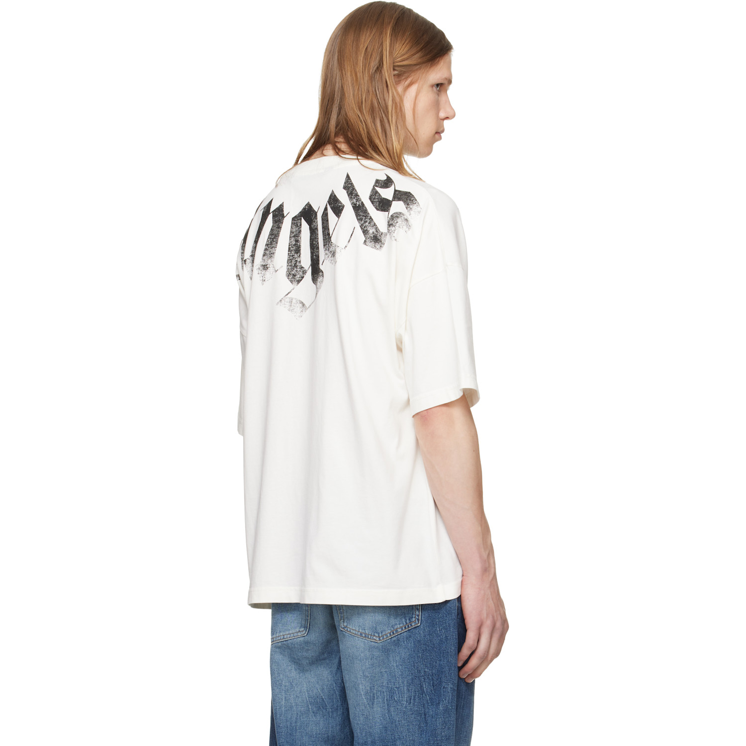  Palm Angels Off-white Big Neck Logo Loose T-shirt 