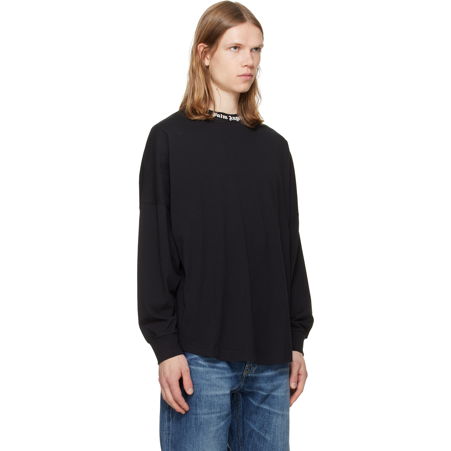  Palm Angels Black Classic Logo Long-sleeved Over T-shirt 