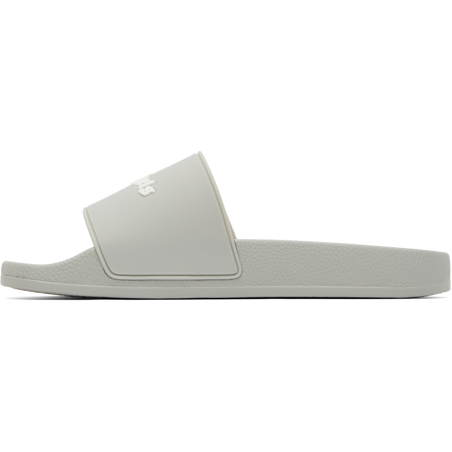  Palm Angels Gray Classic Logo Pool Slides 
