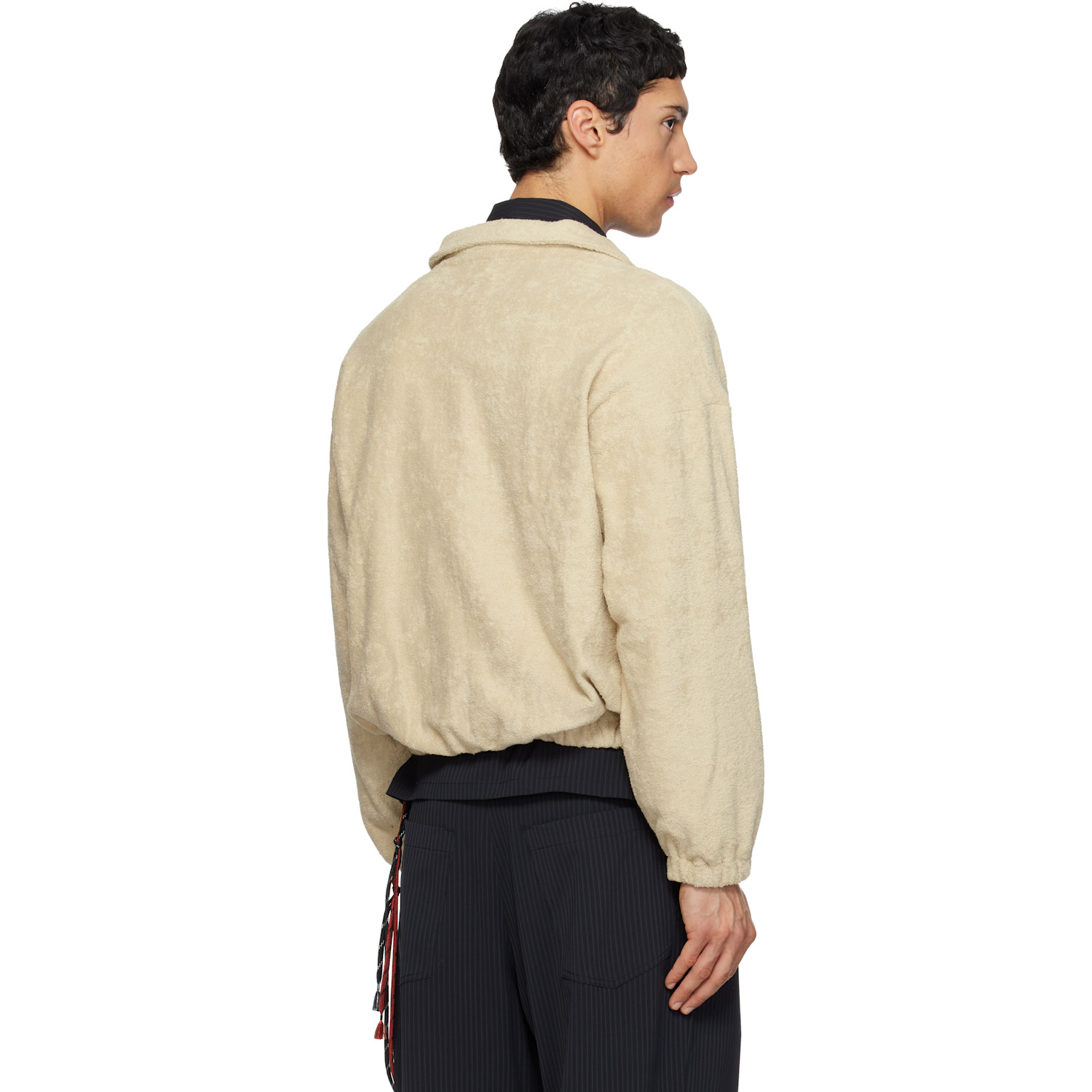  Song For The Mute Beige Zip Funnel Sweatshirt 