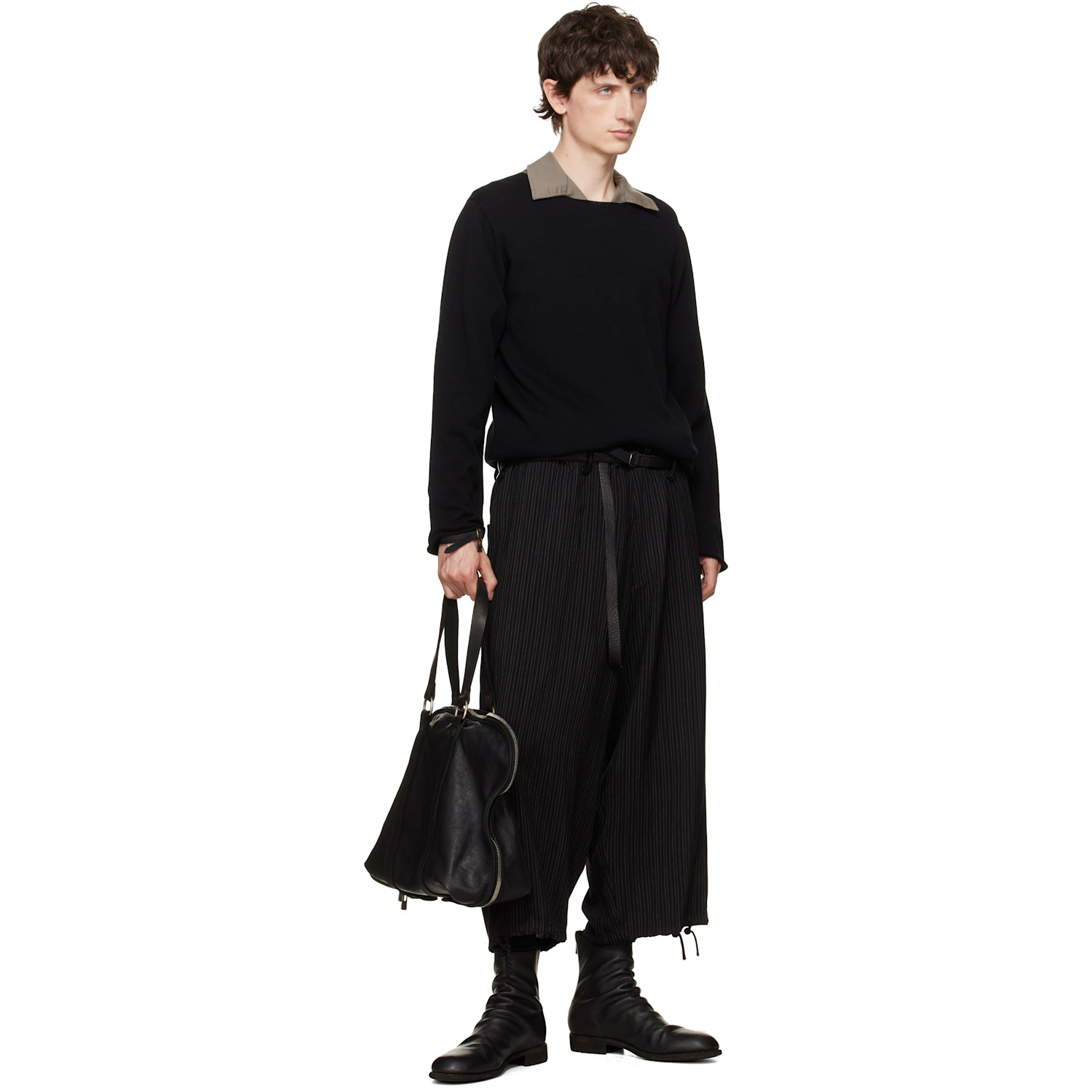  Guidi Black Leather Belt 