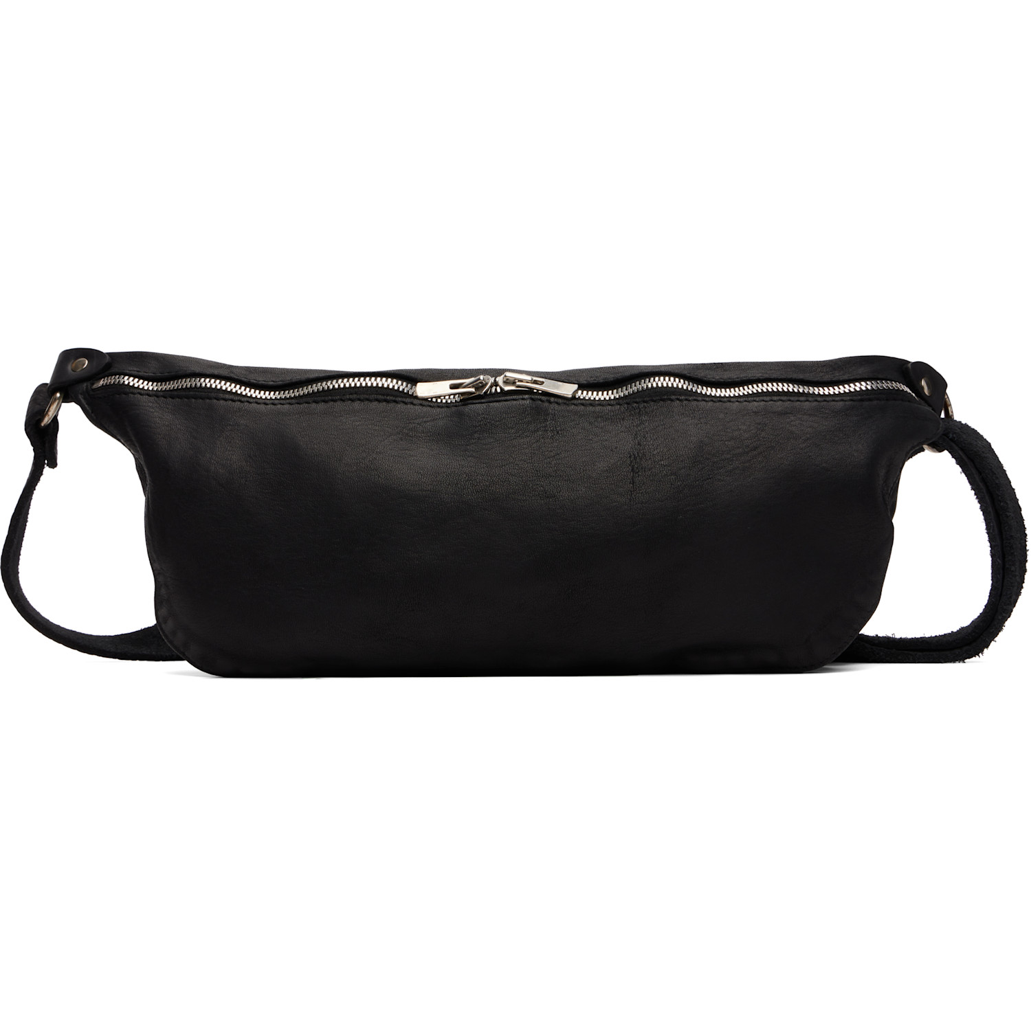 Guidi Black Leather Belt Bag