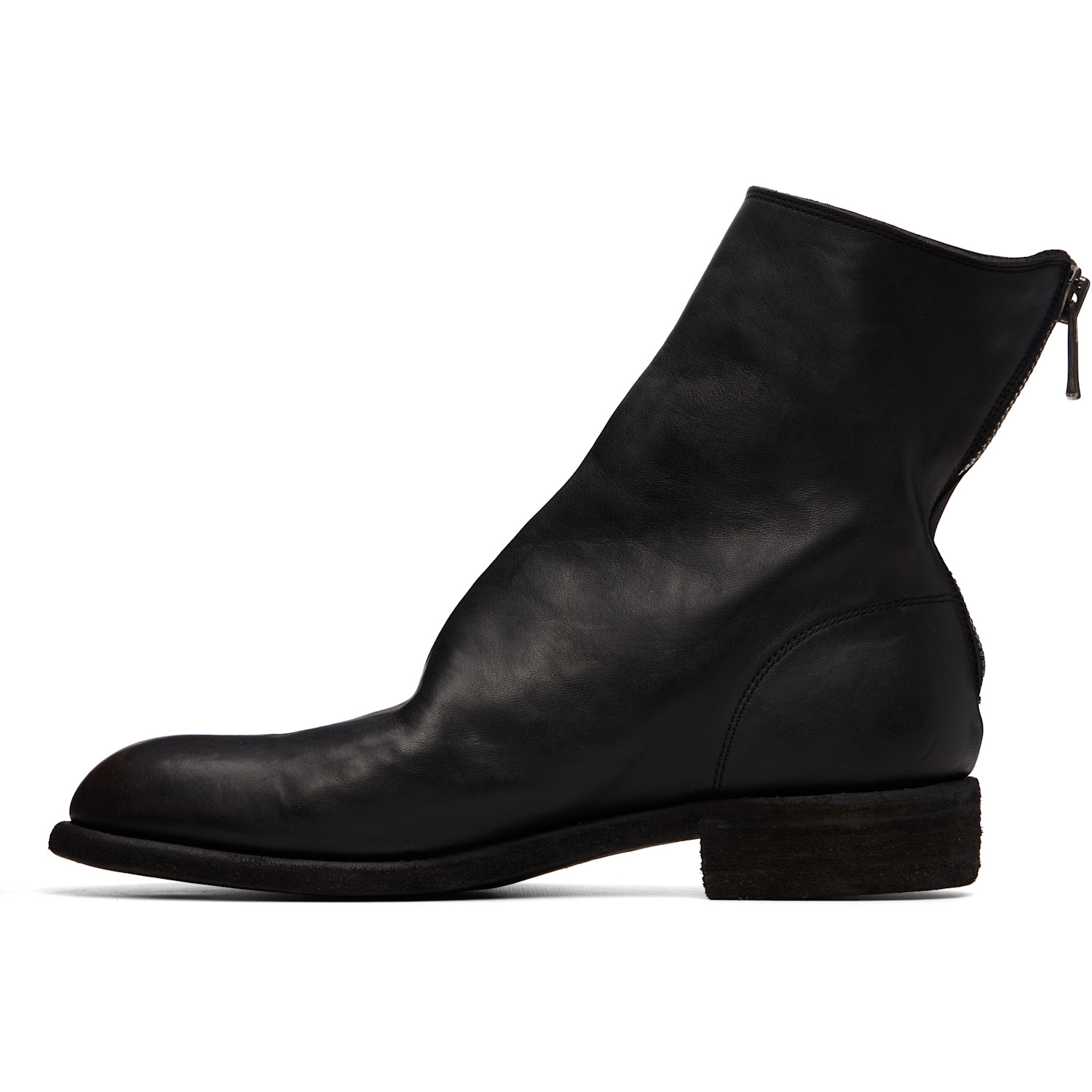  Guidi Black 986 Leather Back Zip Ankle Boots 