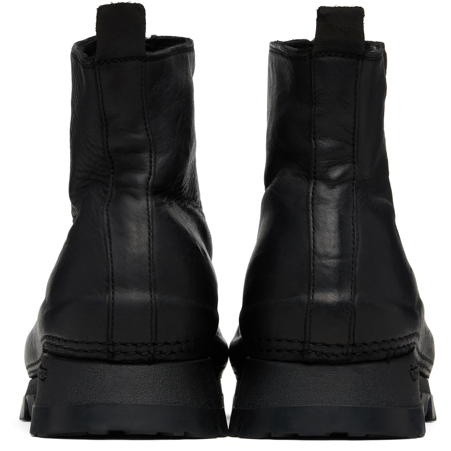  Guidi Black Vs01 Leather Front Zip Ankle Boots 