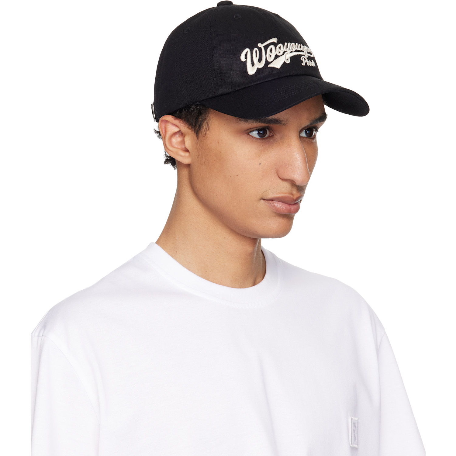  Wooyoungmi Black Embroidered Logo Cap 
