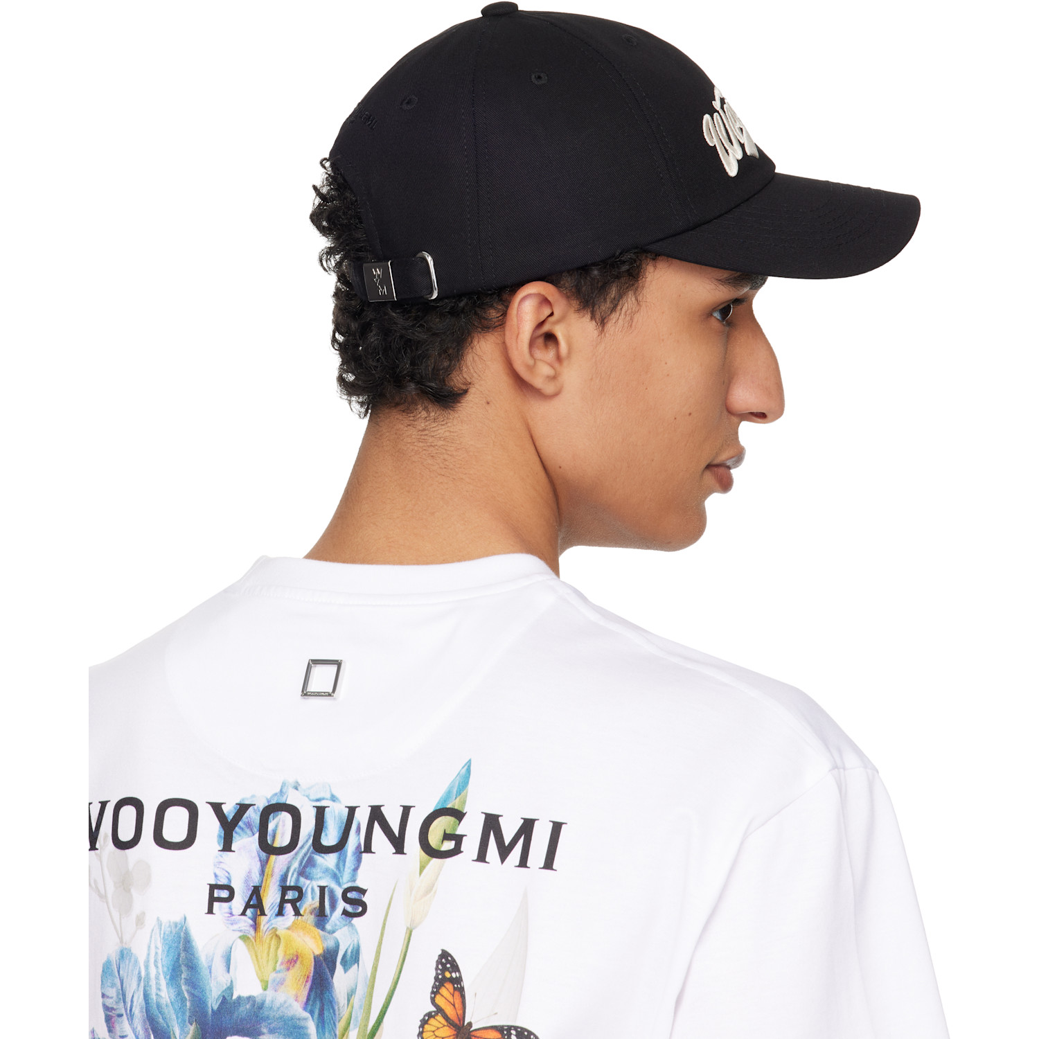  Wooyoungmi Black Embroidered Logo Cap 