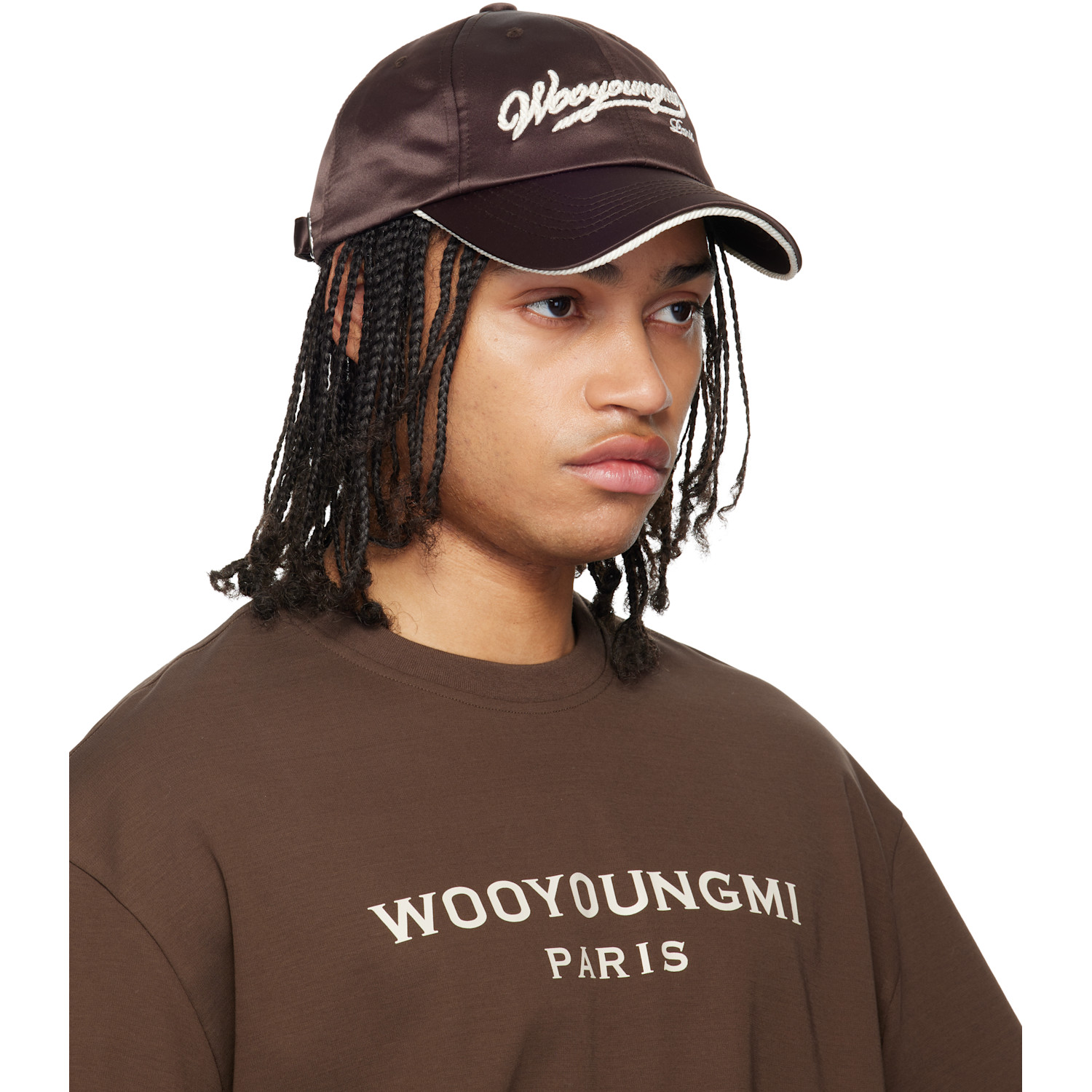  Wooyoungmi Brown Rope Embroidered Ball Cap 