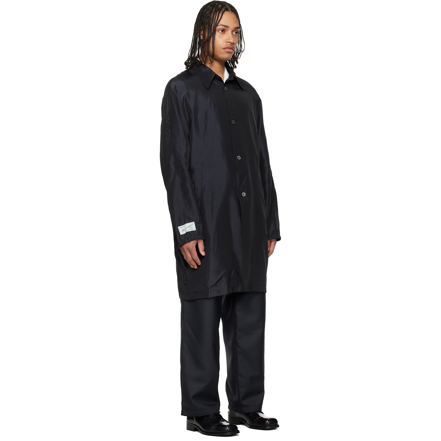  Wooyoungmi Navy Wrinkle Long Coat 