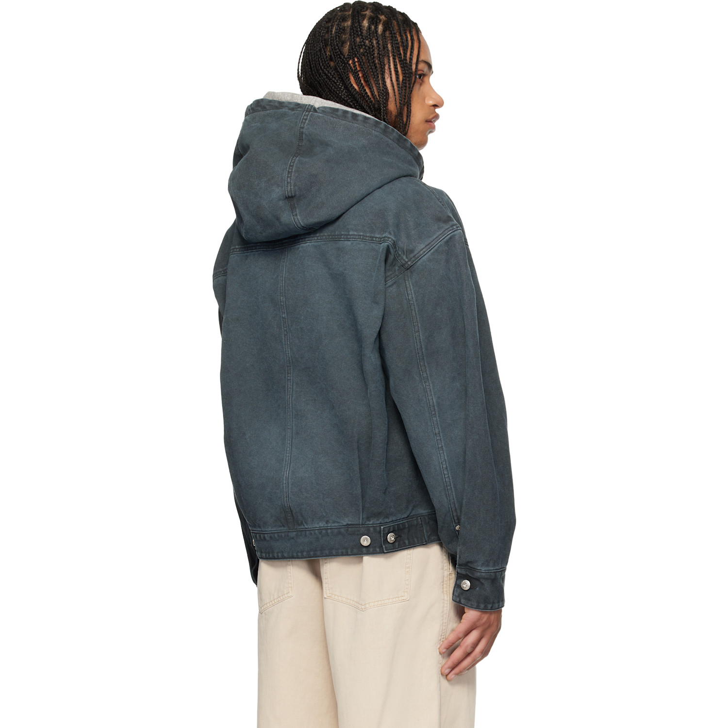  Wooyoungmi Gray Hood Dyed Jacket 