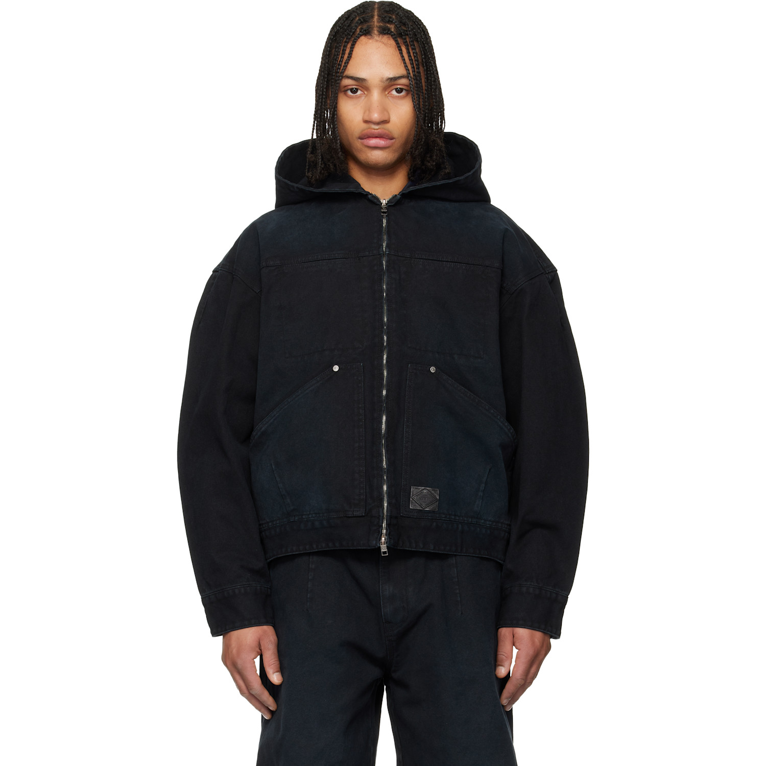 WOOYOUNGMI Navy Hood Dyed Jacket