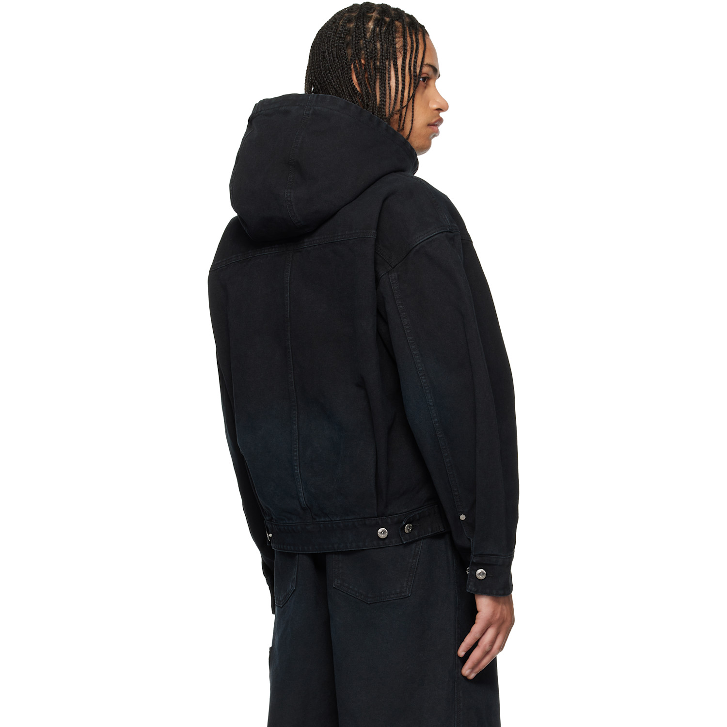  Wooyoungmi Navy Hood Dyed Jacket 