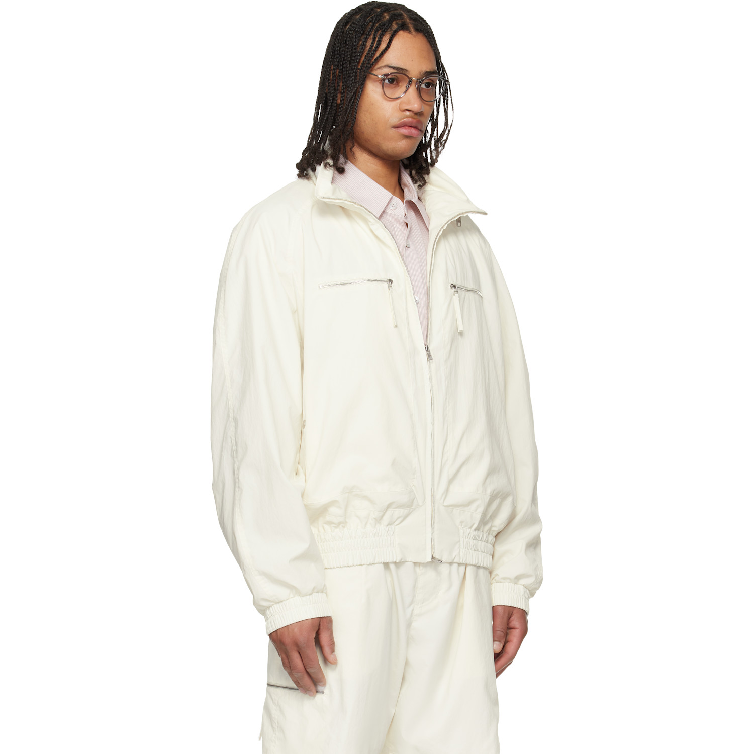  Wooyoungmi Off-white Zip Detail Windbreaker Jacket 