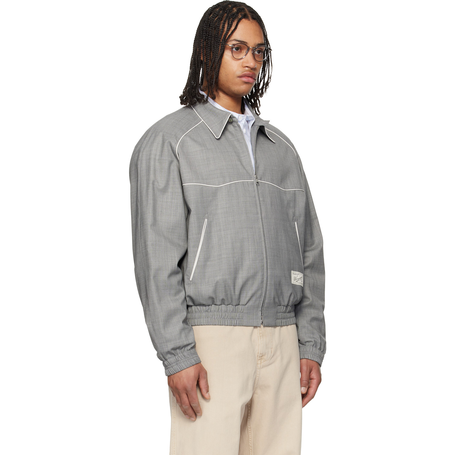  Wooyoungmi Gray Wool Poly Banding Jacket 