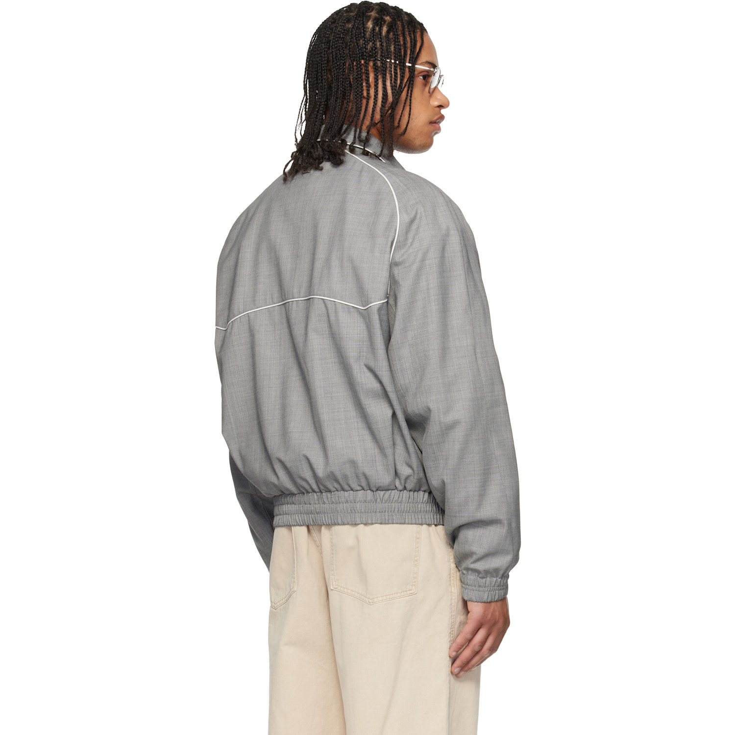  Wooyoungmi Gray Wool Poly Banding Jacket 