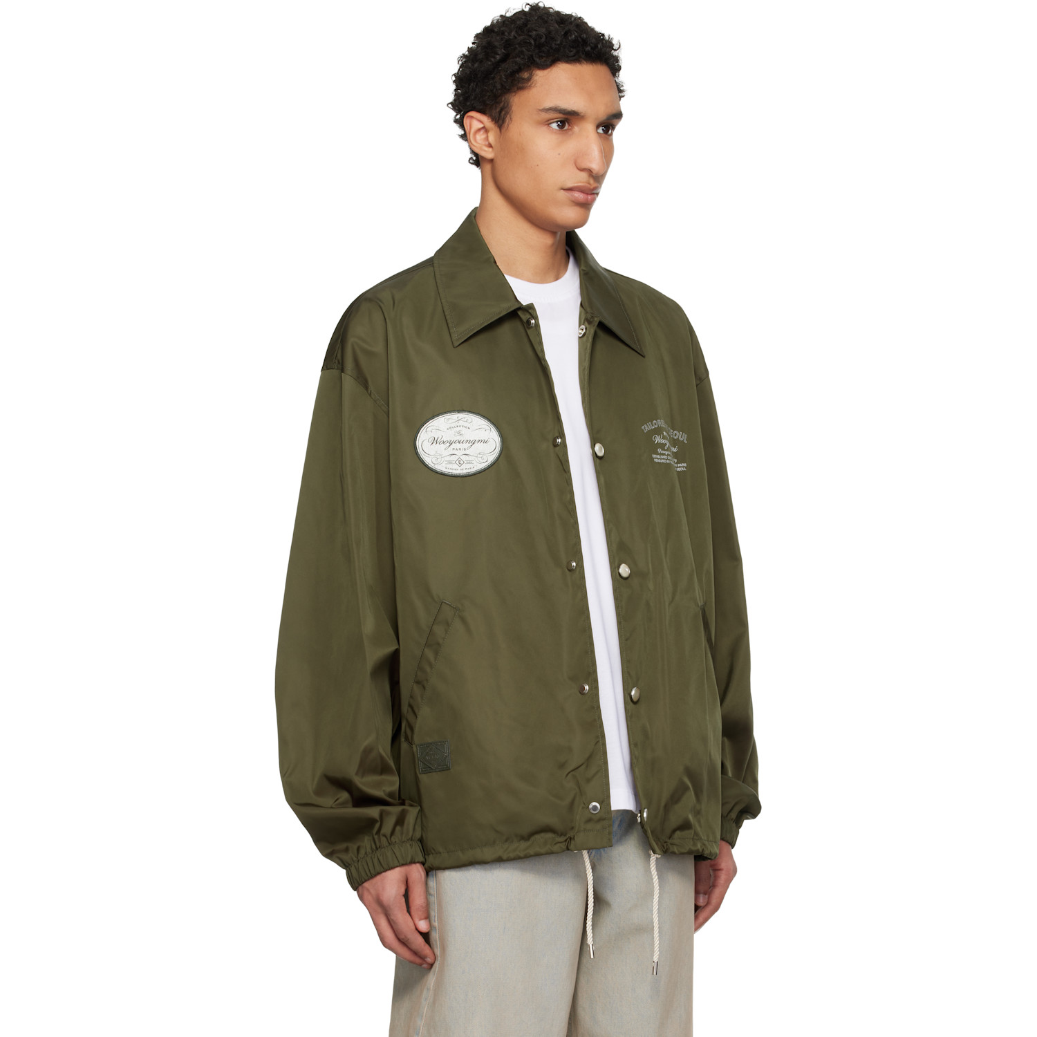  Wooyoungmi Khaki Nylon Coach Jacket 