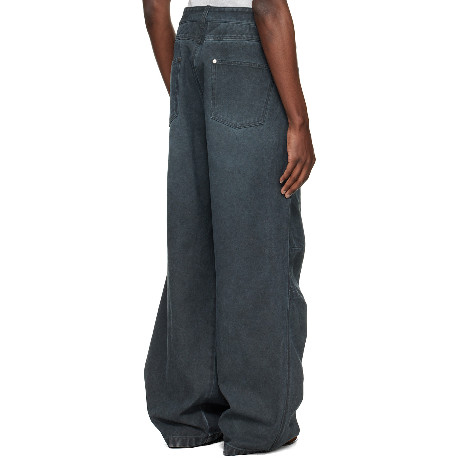  Wooyoungmi Gray 3d Wide Dyed Trousers 