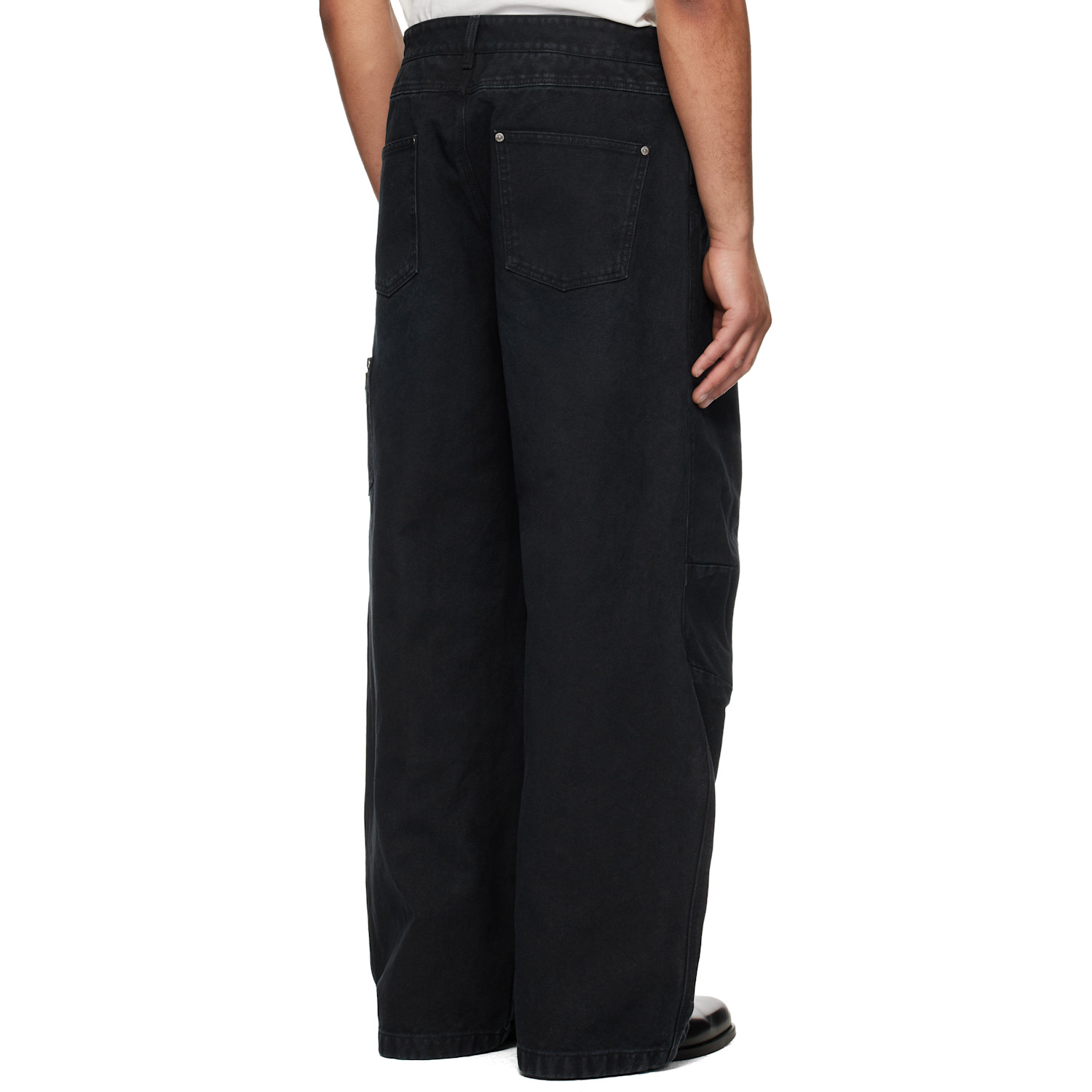  Wooyoungmi Navy 3d Wide Dyed Jeans 