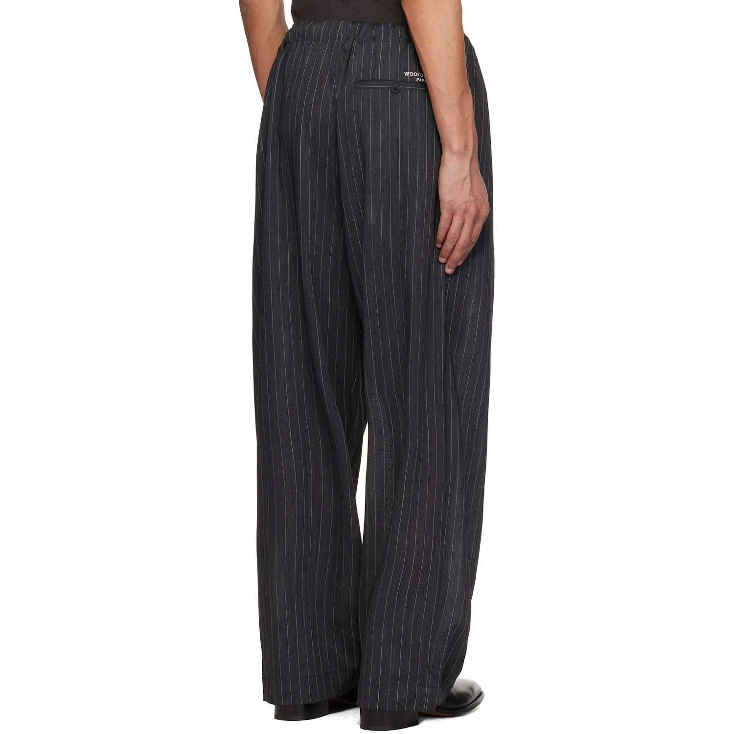  Wooyoungmi Gray Striped String Trousers 