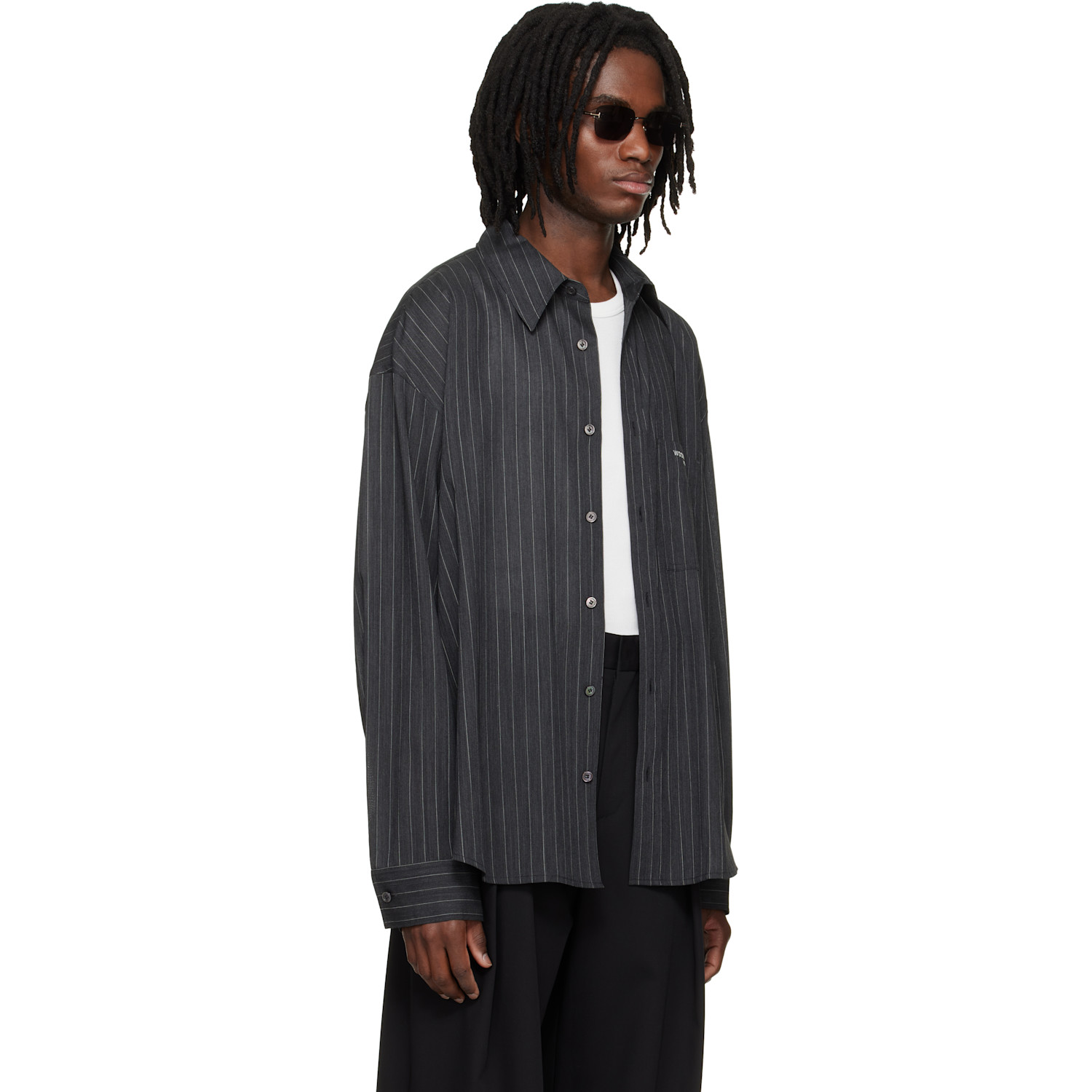  Wooyoungmi Gray Stripe Shirt 