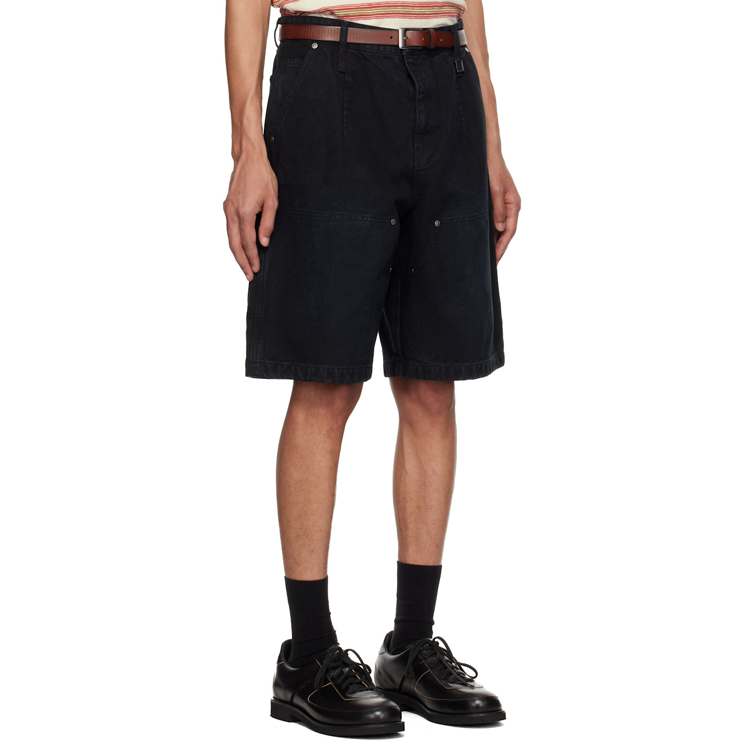  Wooyoungmi Navy Cotton Shorts 