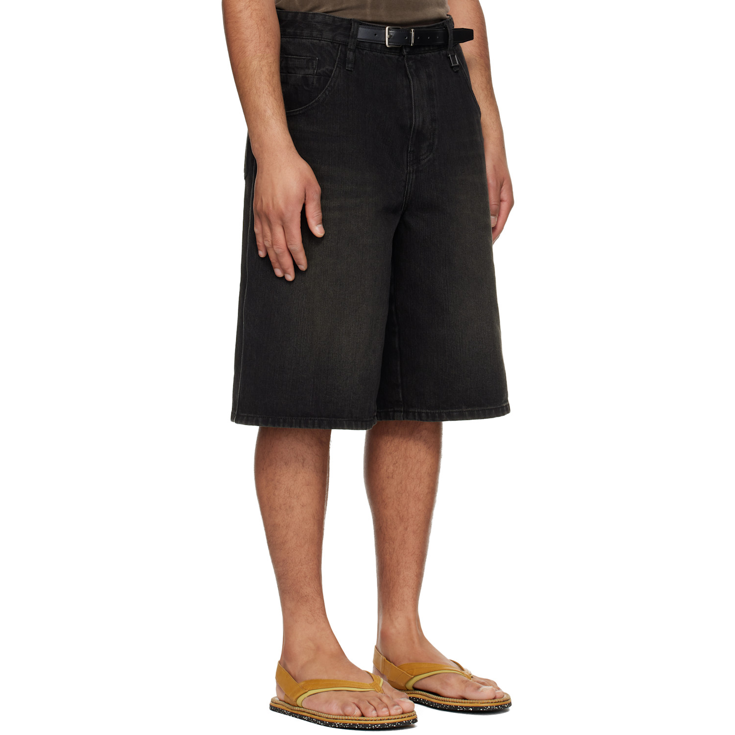  Wooyoungmi Black Belted Denim Shorts 