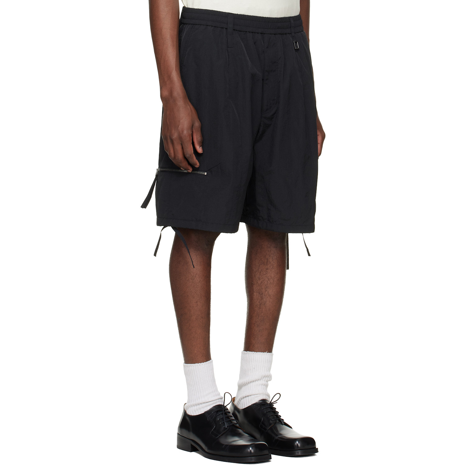  Wooyoungmi Black Zip Detail Utility Shorts 