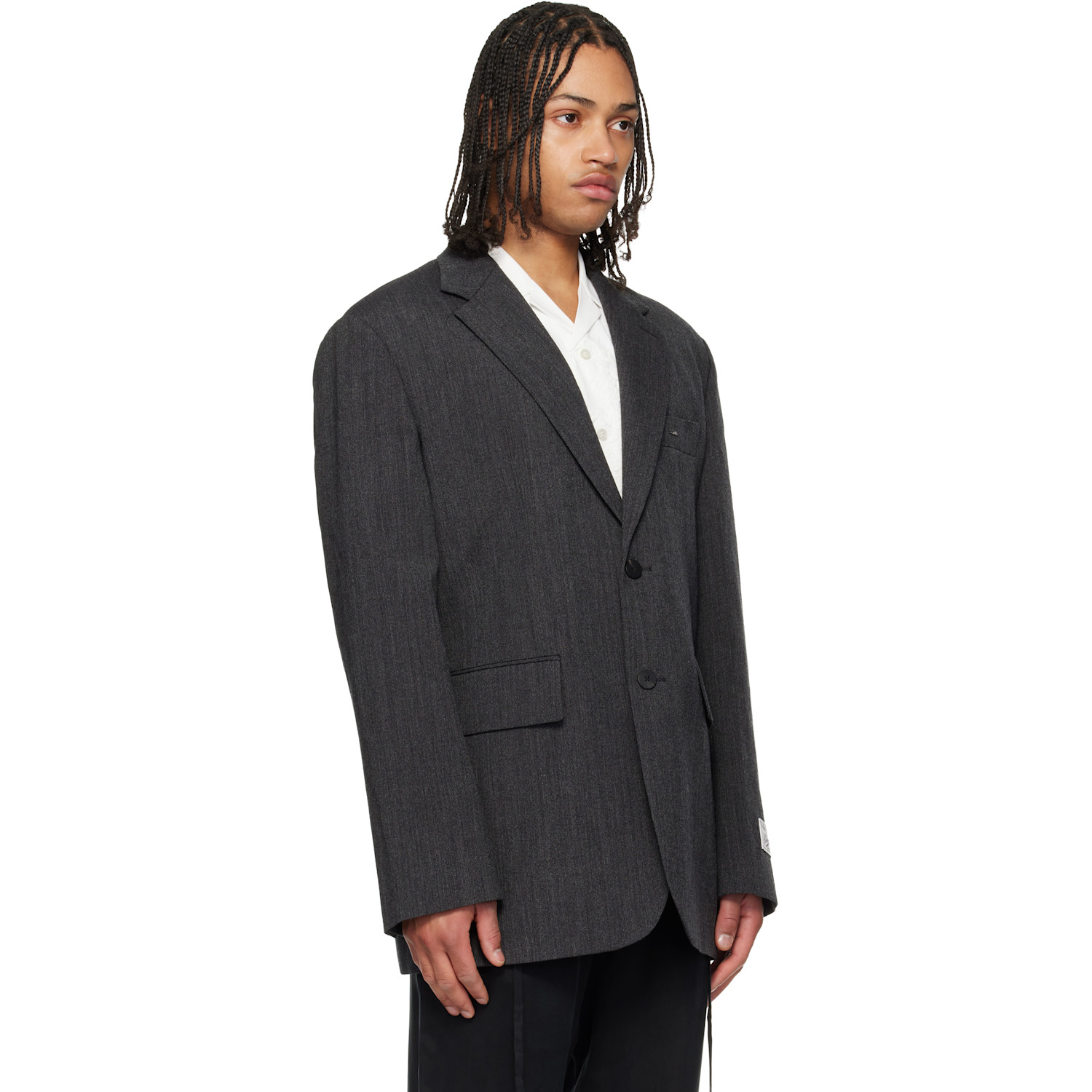  Wooyoungmi Gray Oxford Single Blazer 