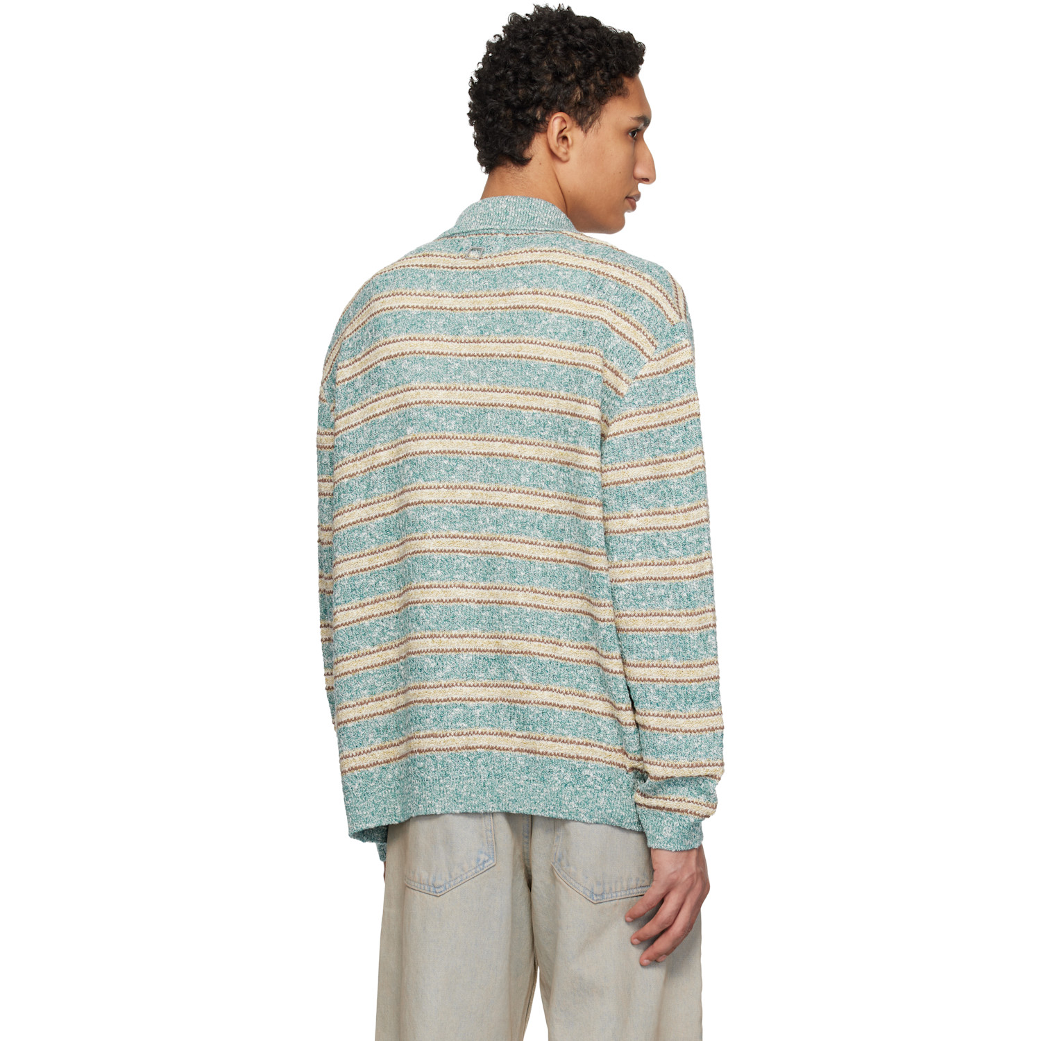  Wooyoungmi Blue Striped Cardigan 