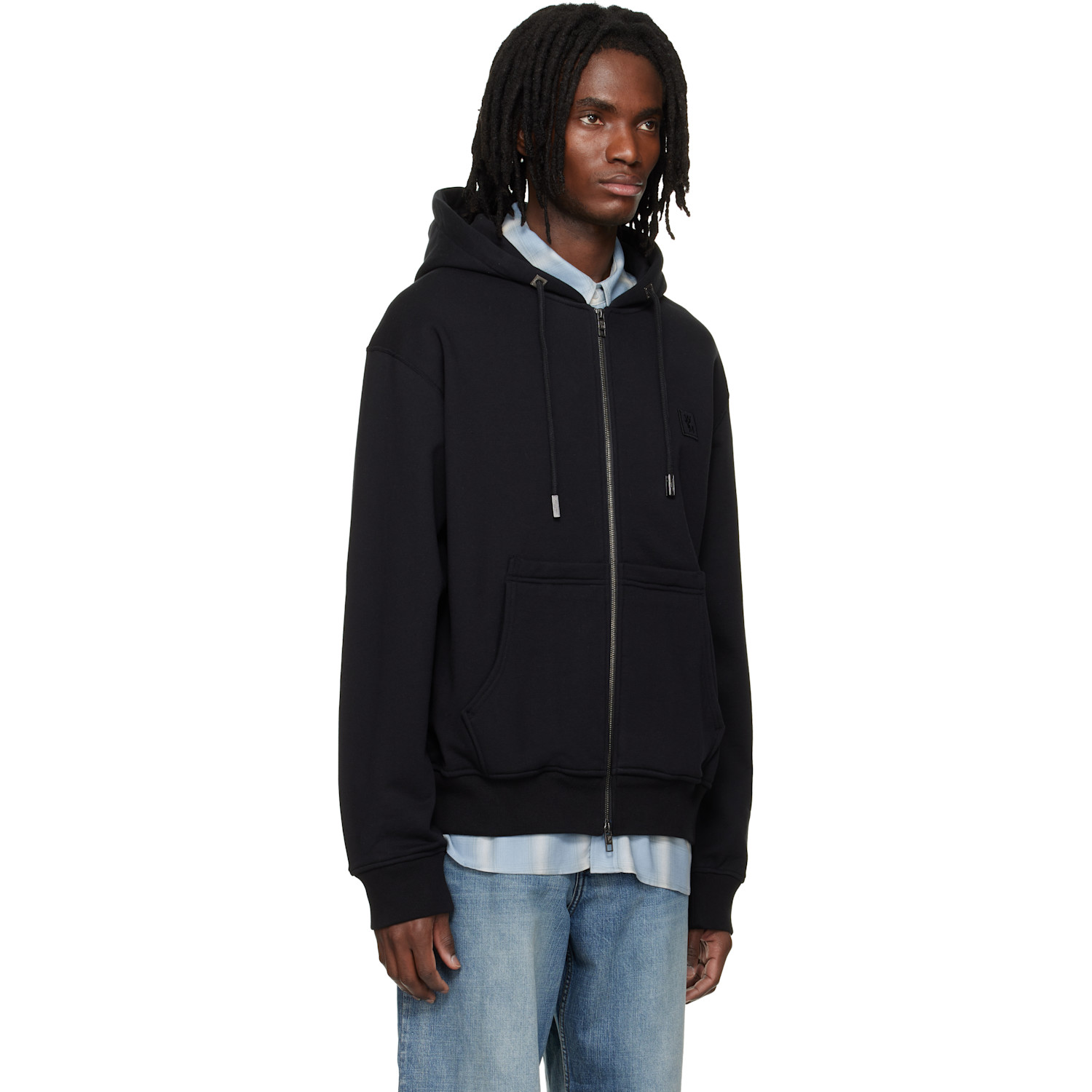  Wooyoungmi Black Back Logo Zip-up Hoodie 