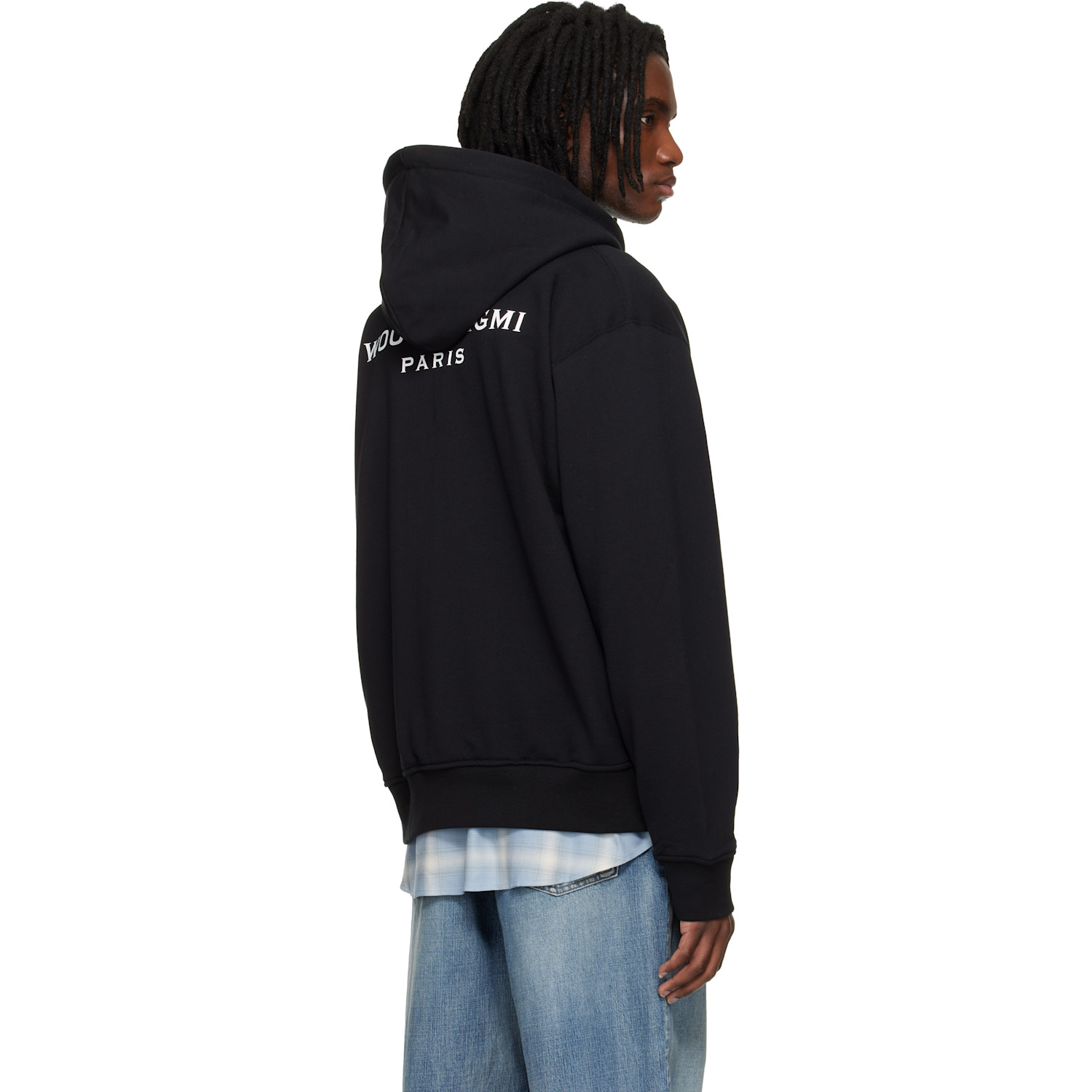  Wooyoungmi Black Back Logo Zip-up Hoodie 