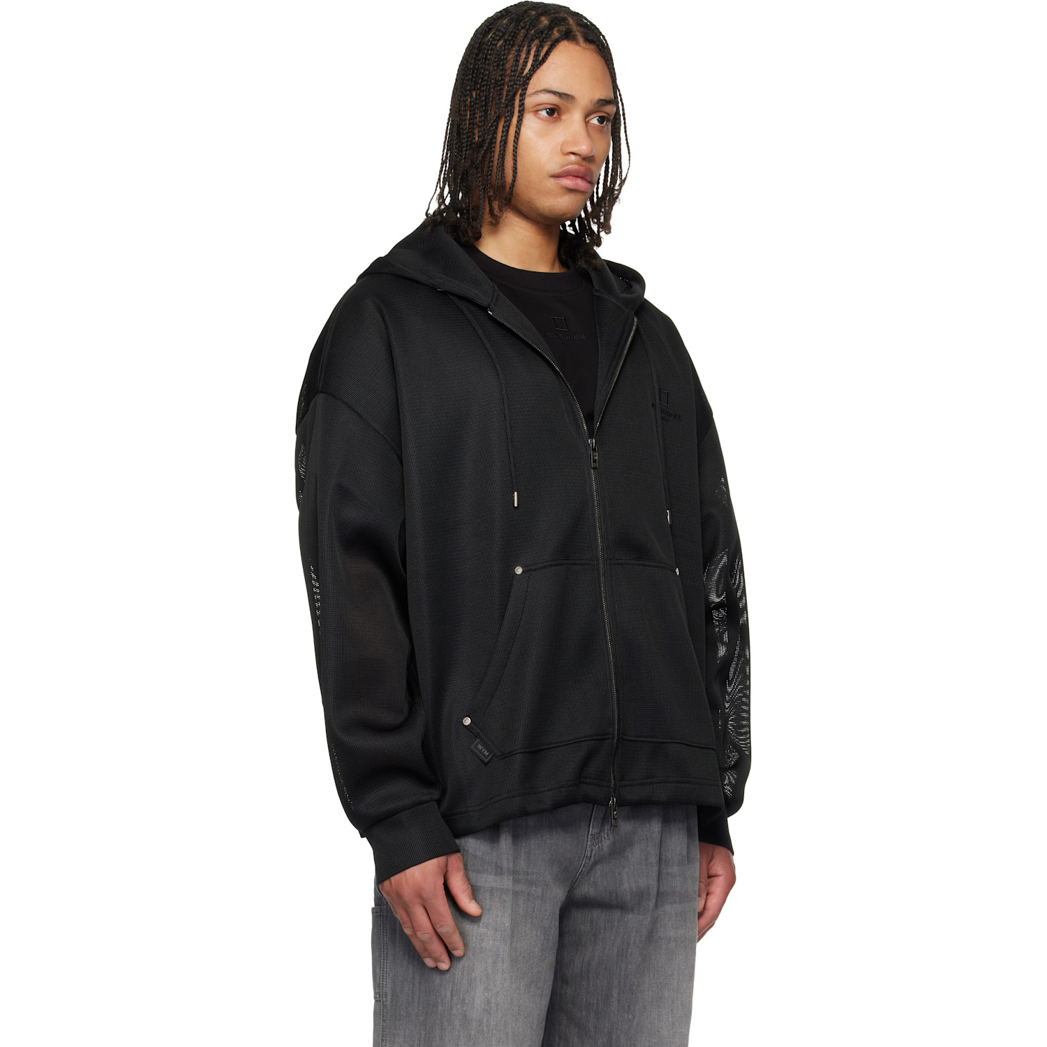  Wooyoungmi Black Mesh Hoodie 