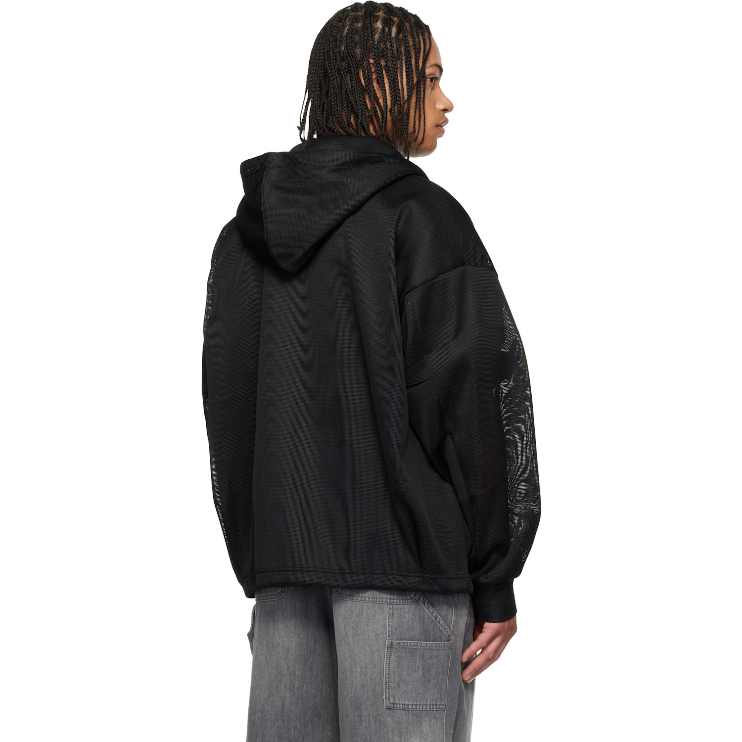  Wooyoungmi Black Mesh Hoodie 