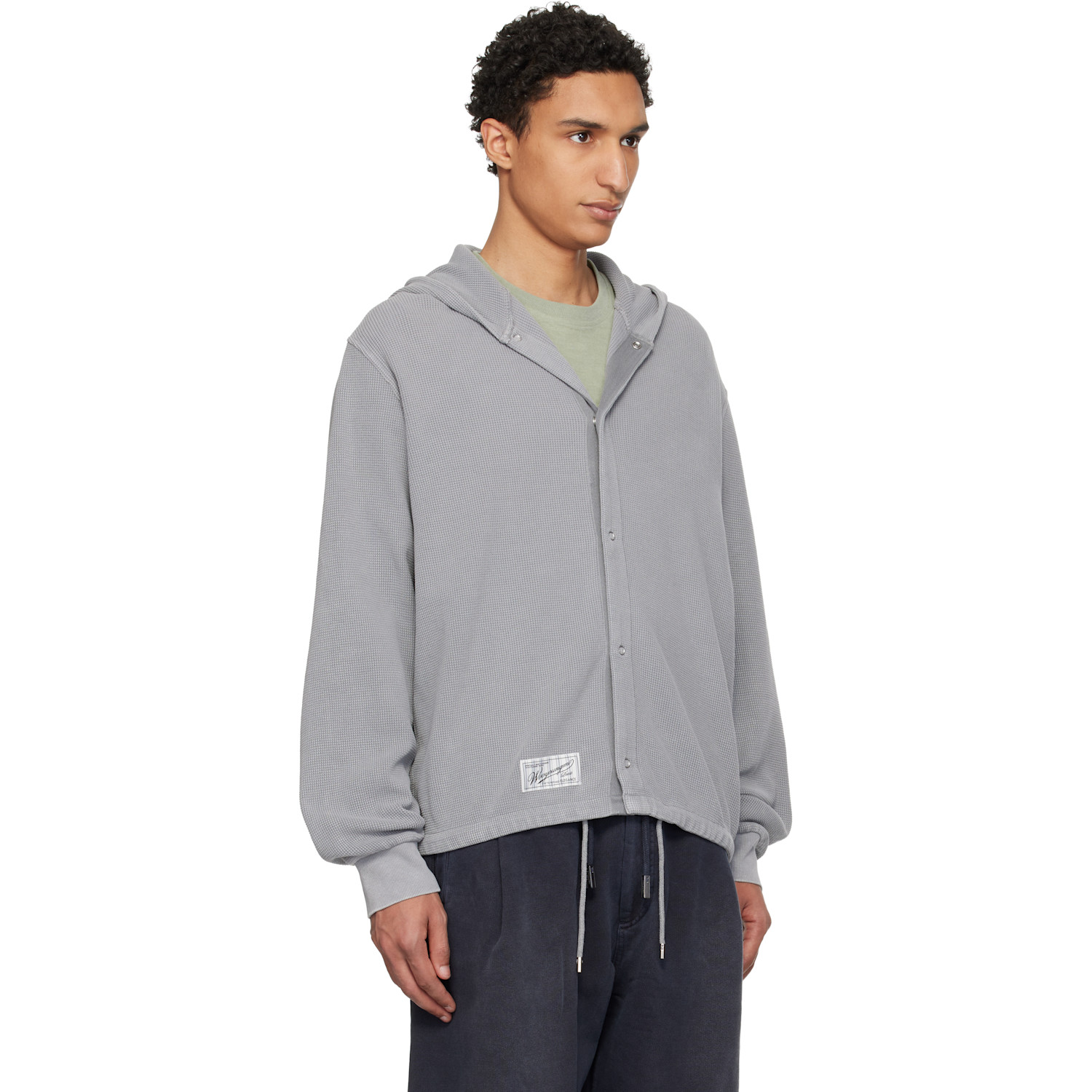  Wooyoungmi Gray Dyed Open Hoodie 