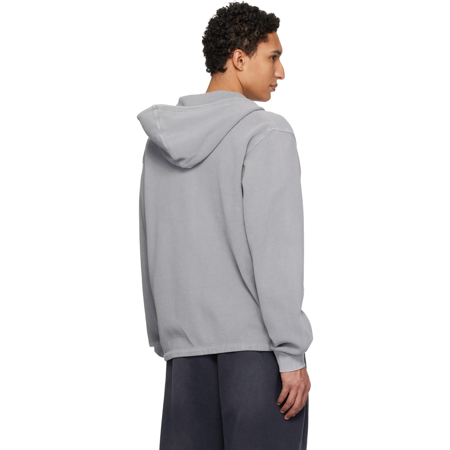  Wooyoungmi Gray Dyed Open Hoodie 