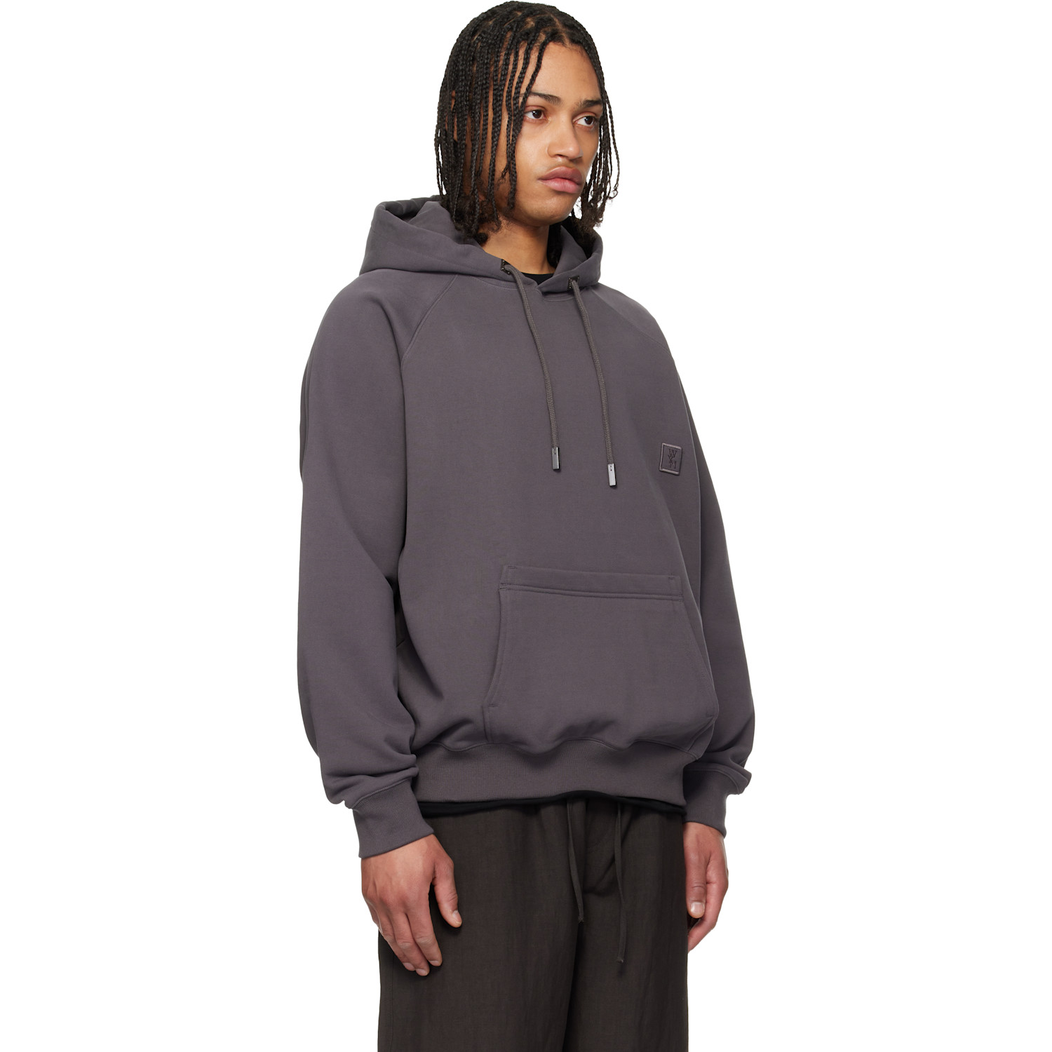 Wooyoungmi Gray New Back Logo Hoodie 