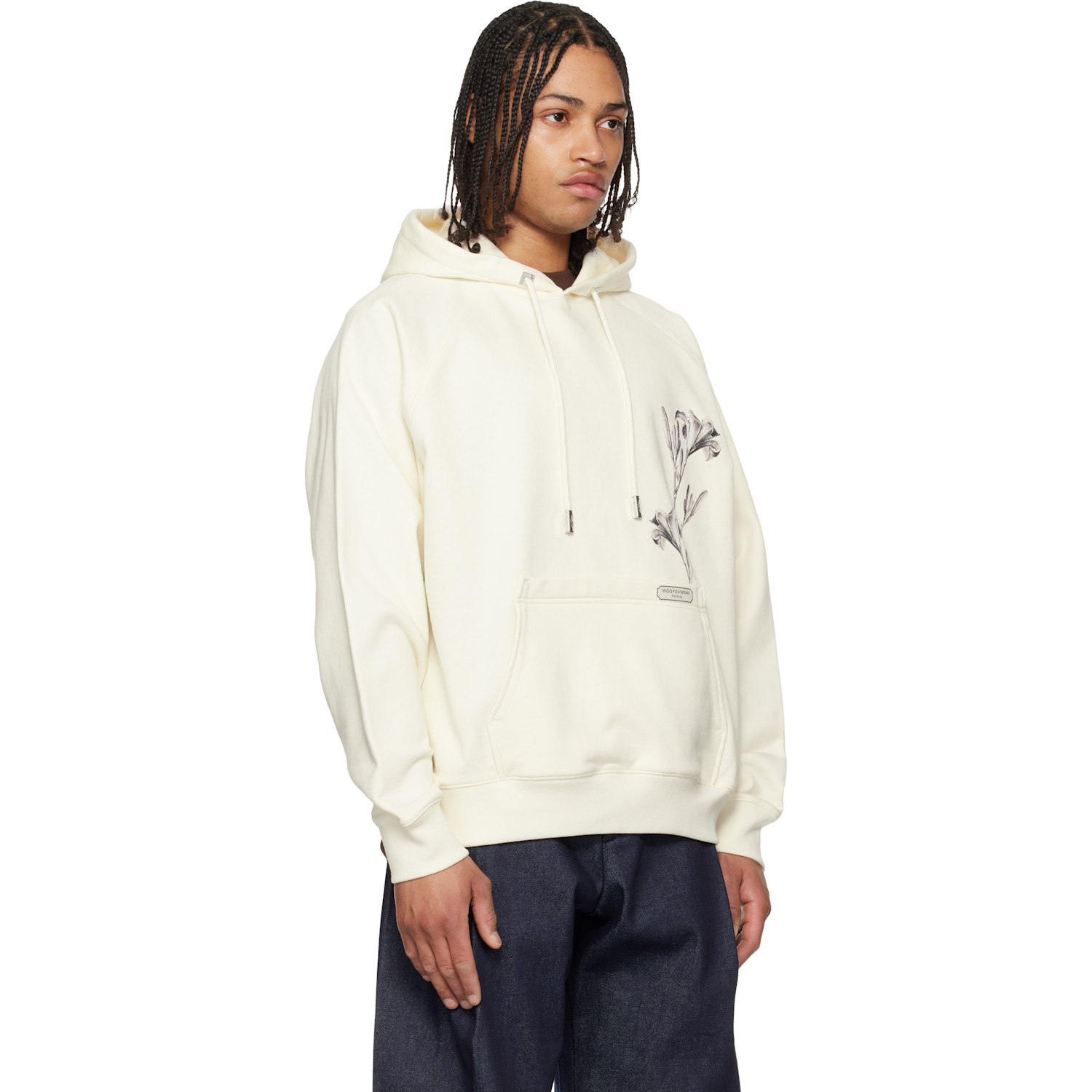  Wooyoungmi Off-white Flower Back Logo Hoodie 