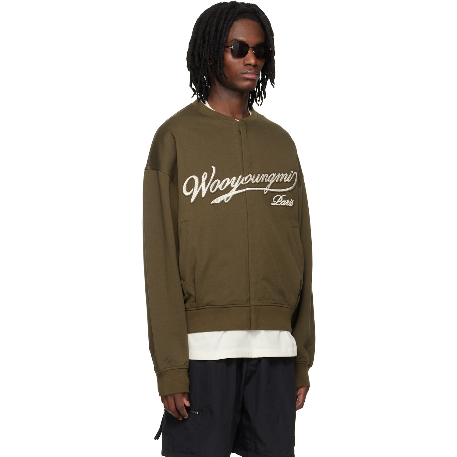  Wooyoungmi Khaki Cardigan Sweatshirt 