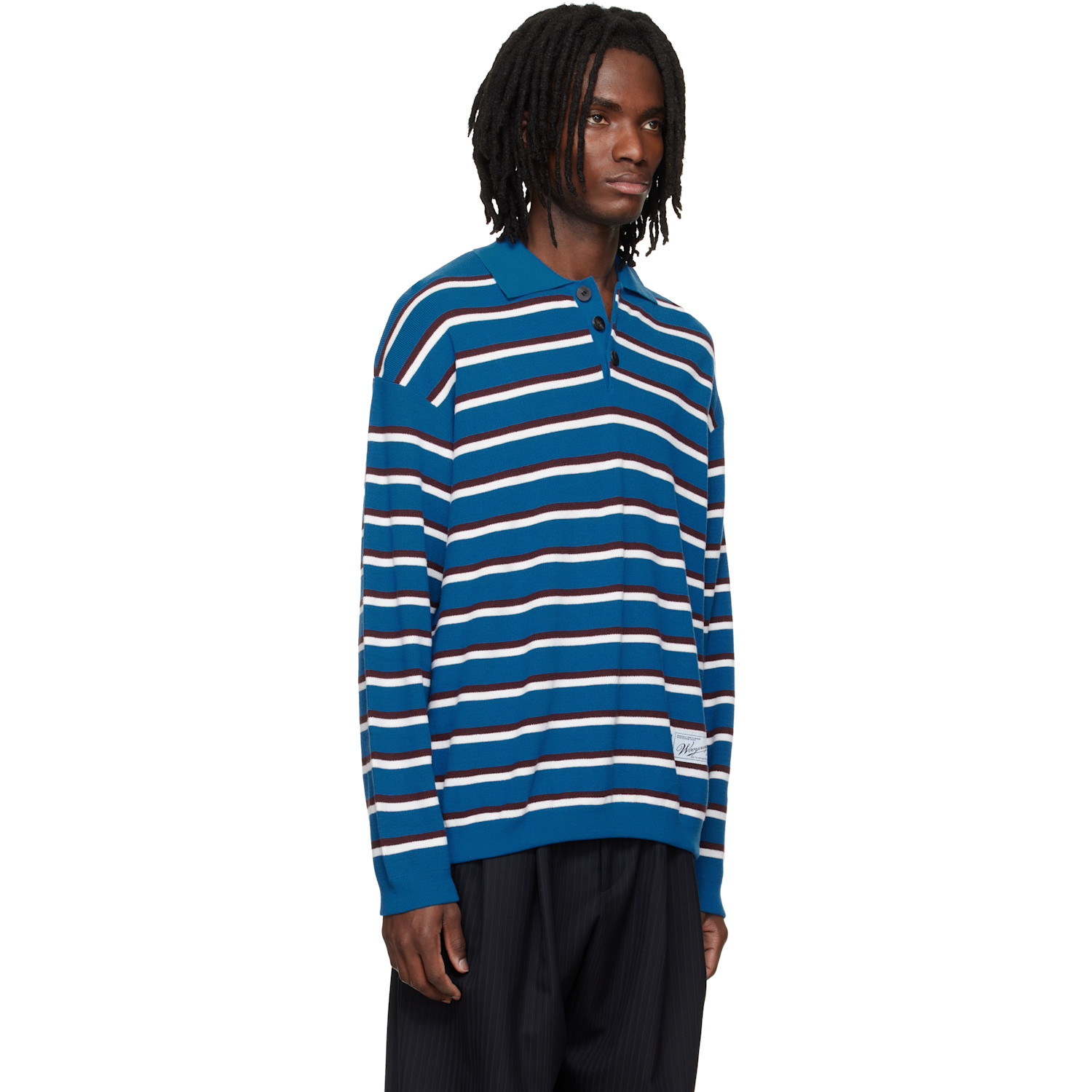  Wooyoungmi Blue Striped Polo 