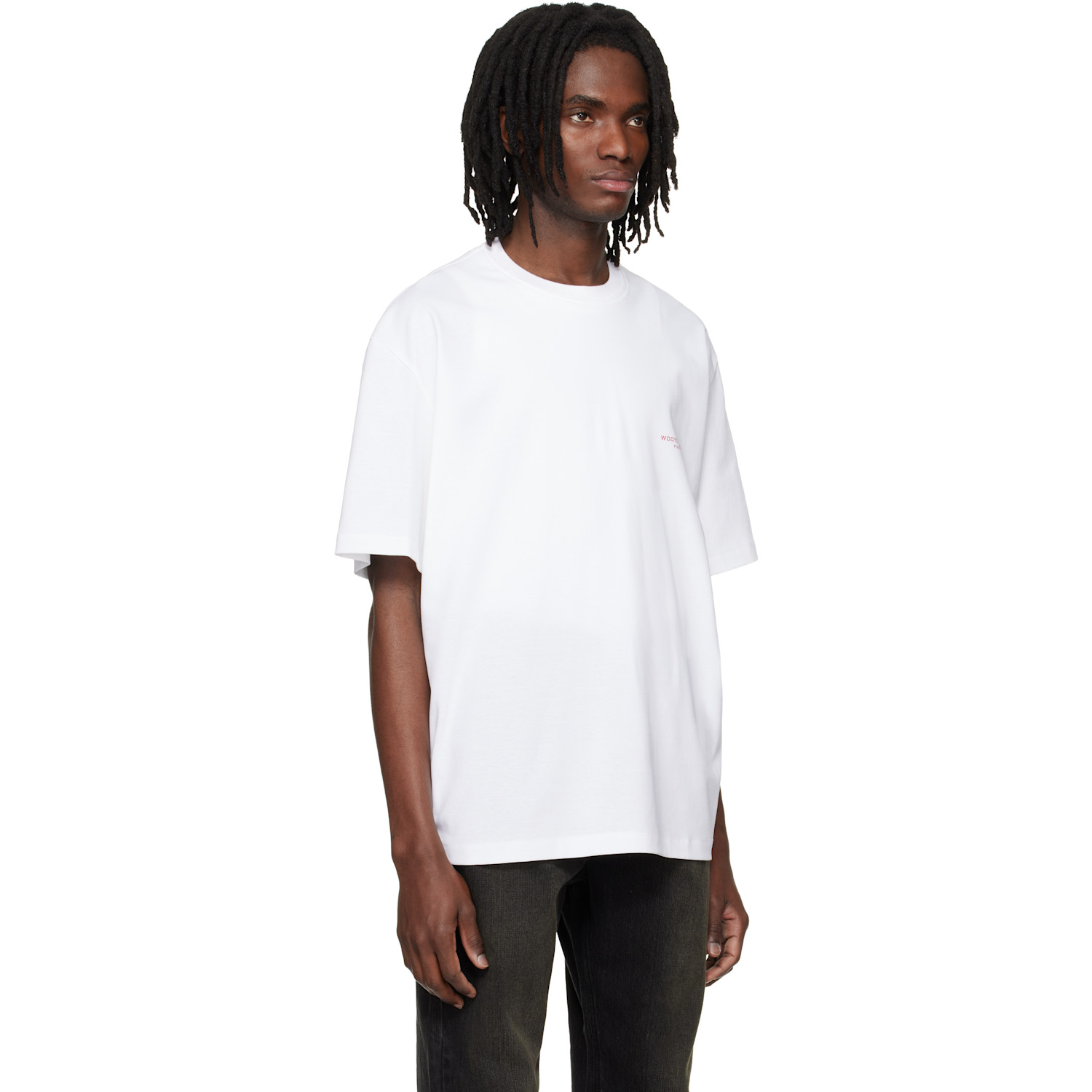  Wooyoungmi White Tuft Embroidered Back Logo T-shirt 