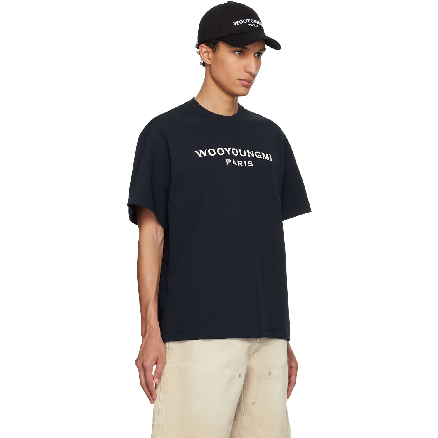  Wooyoungmi Navy Logo T-shirt 