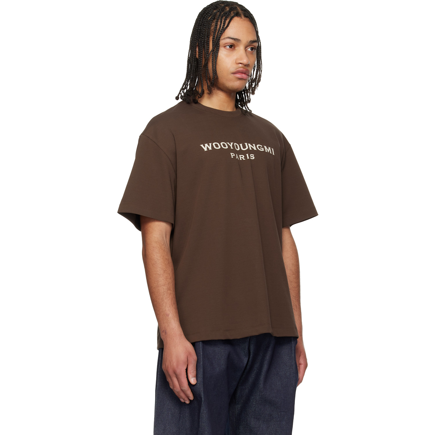  Wooyoungmi Brown Printed Logo T-shirt 