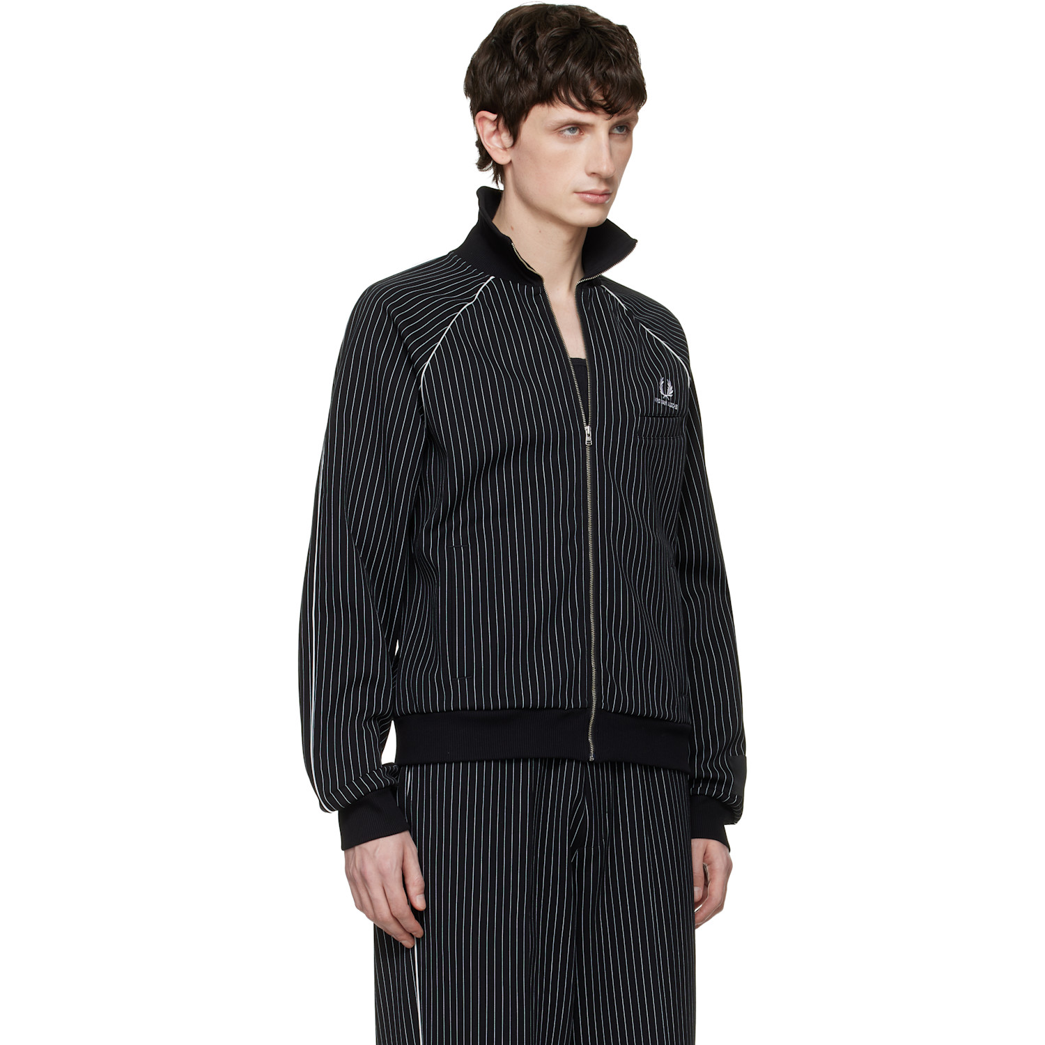  Fred Perry Black Kris Van Assche Edition Pinstripe Track Jacket 