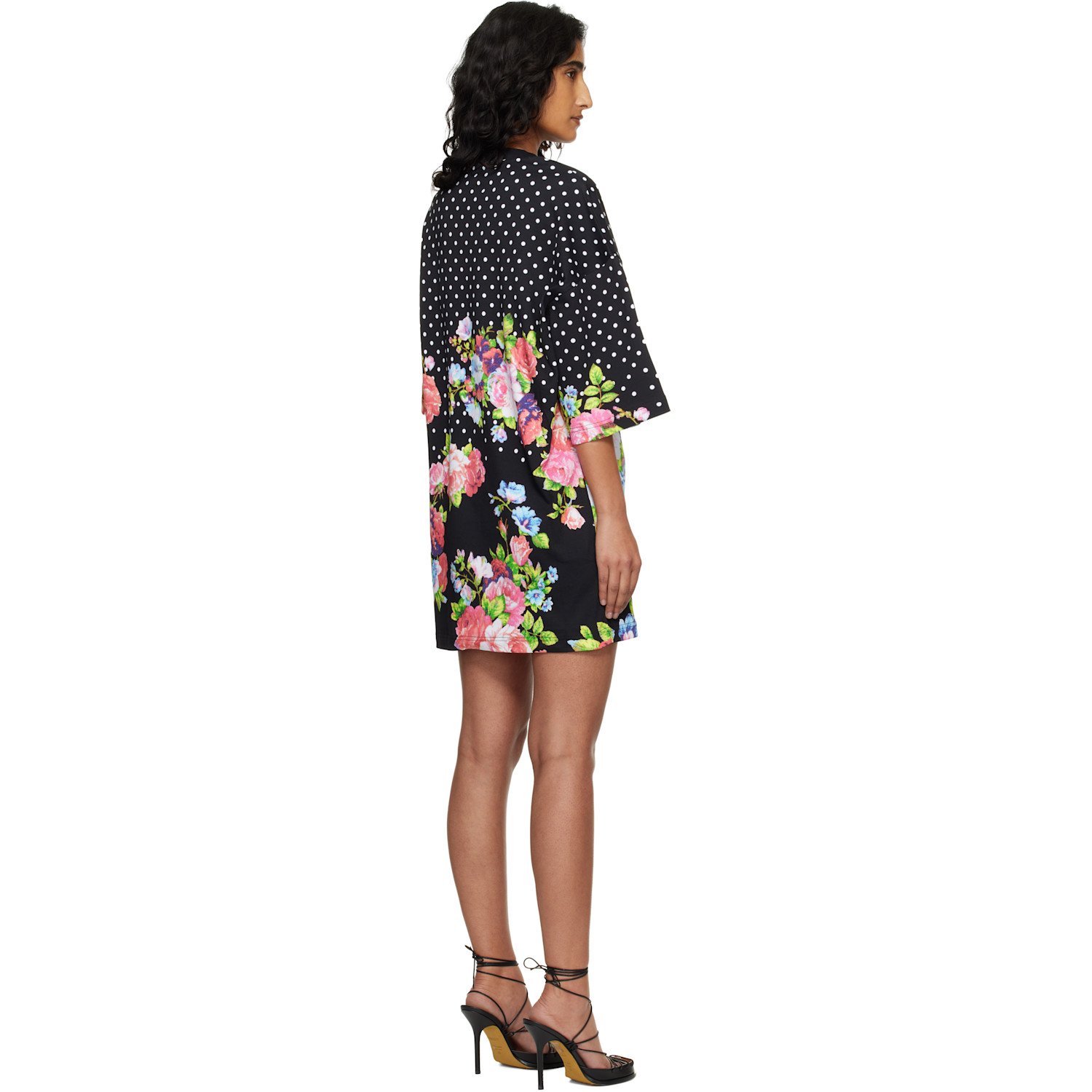  Moschino Black Printed Heavy Cotton Minidress 