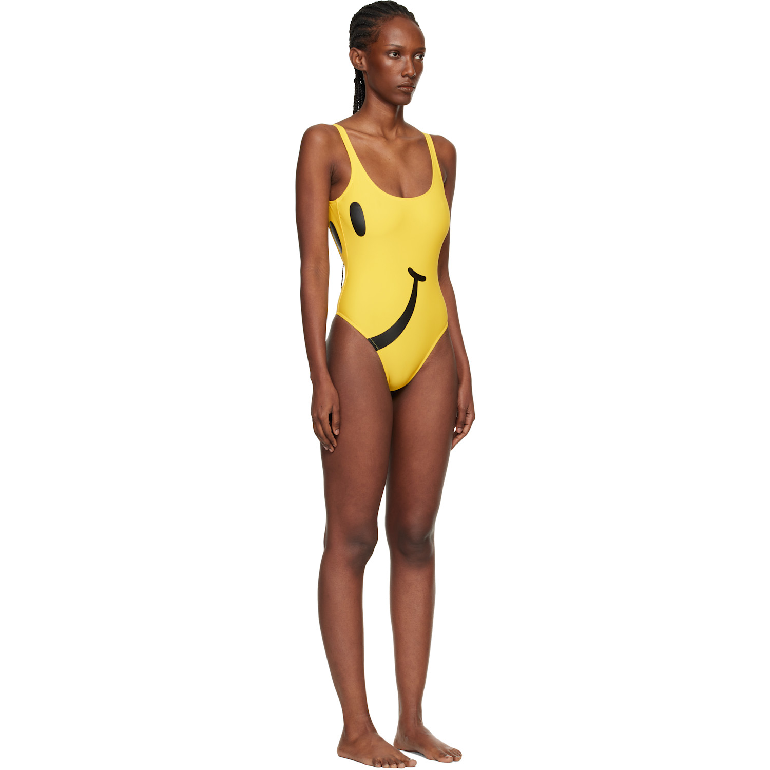  Moschino Yellow Smiley Lycra One-piece Swimsuit 
