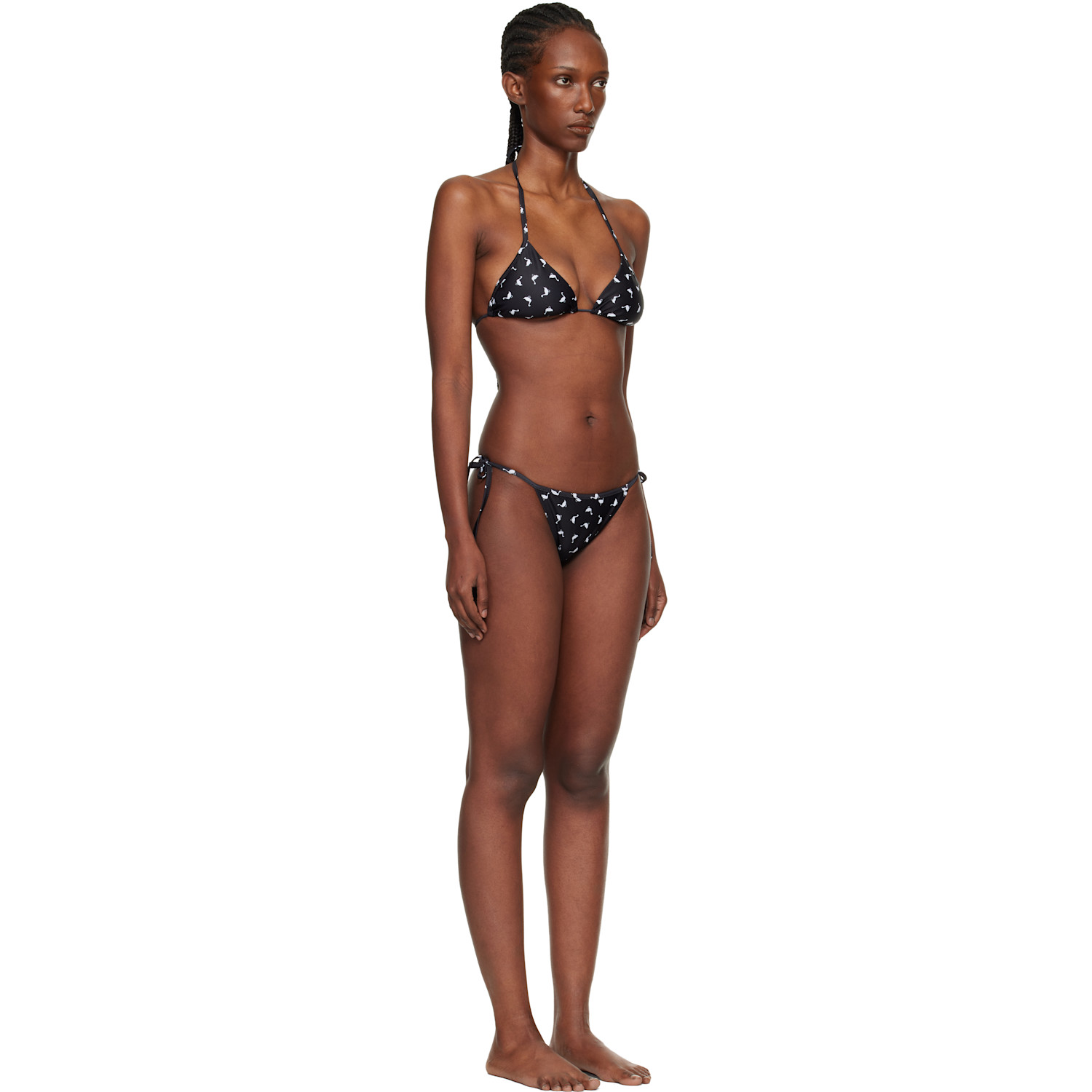  Moschino Black All Over Small Goose Print Bikini 