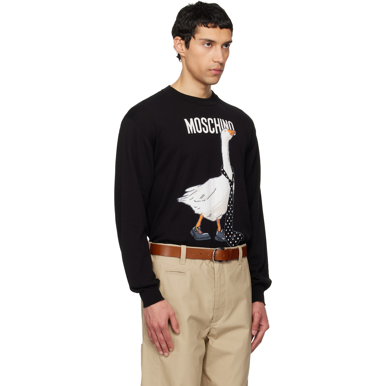  Moschino Black Archive Goose Sweater 