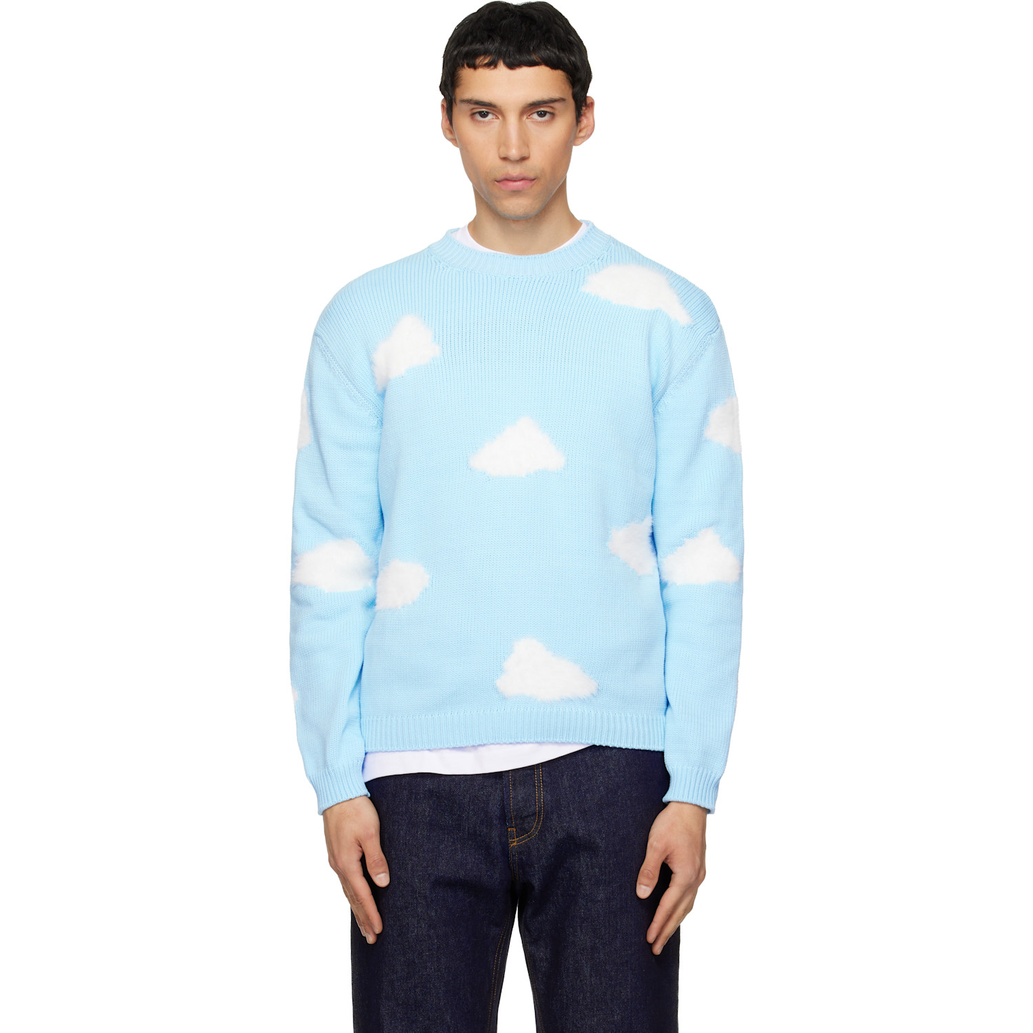 Moschino Blue Archive Cloud Organic Cotton Blend Sweater
